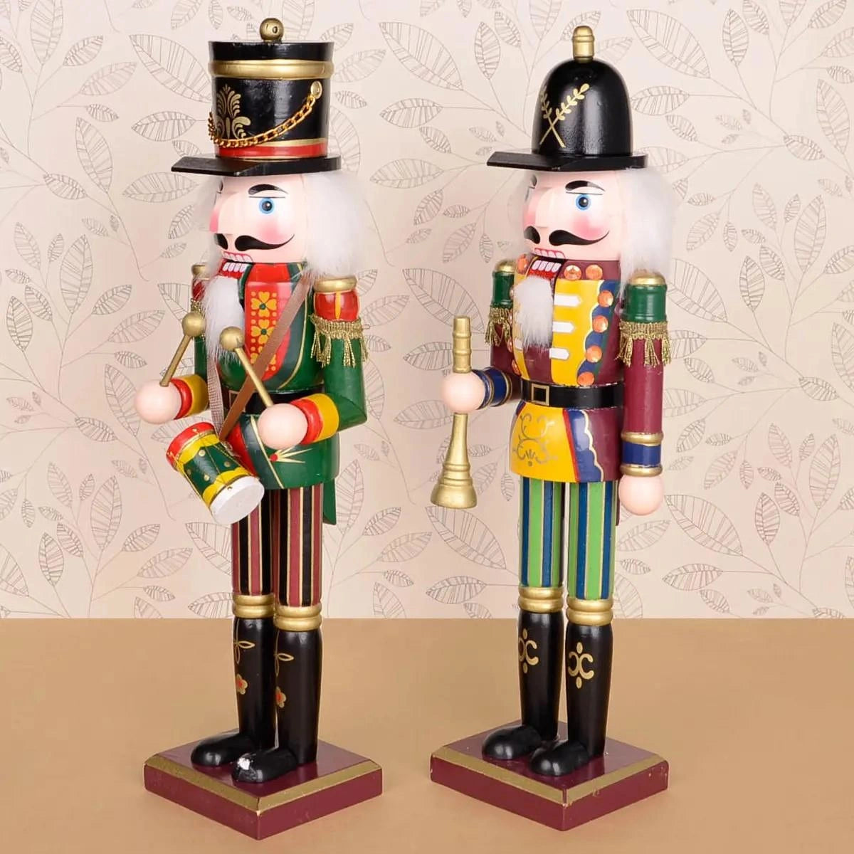 4Pcs Wooden Nutcrackers 38cm Christmas Figure Ornament Royal Military Xmas Decor