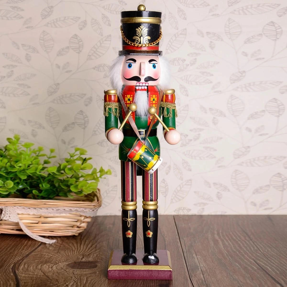 4Pcs Wooden Nutcrackers 38cm Christmas Figure Ornament Royal Military Xmas Decor