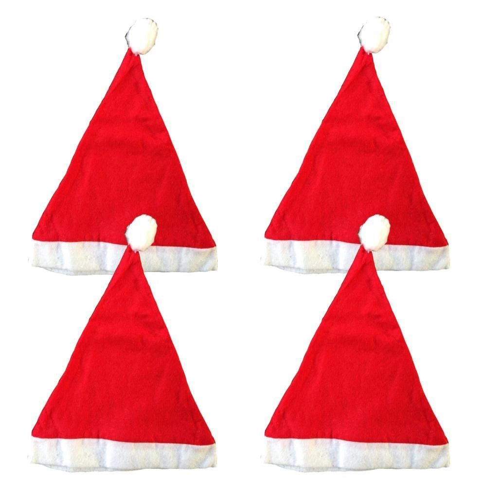 5Pcs Christmas Felt Santa Hat Budget Santa Costume Xmas Fancy Dress Fun Party
