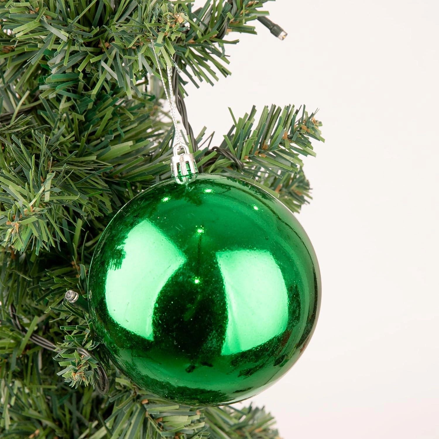 6X Christmas Baubles Tree Ornament Dark Green Balls Xmas Hanging Decoration 10cm