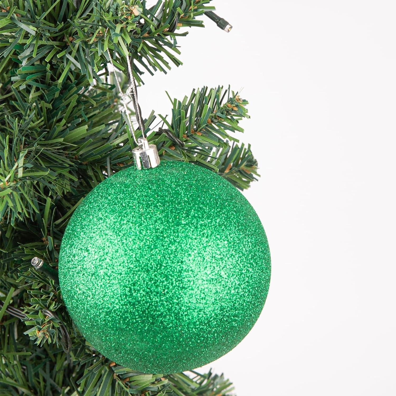 6X Christmas Baubles Tree Ornament Dark Green Balls Xmas Hanging Decoration 10cm