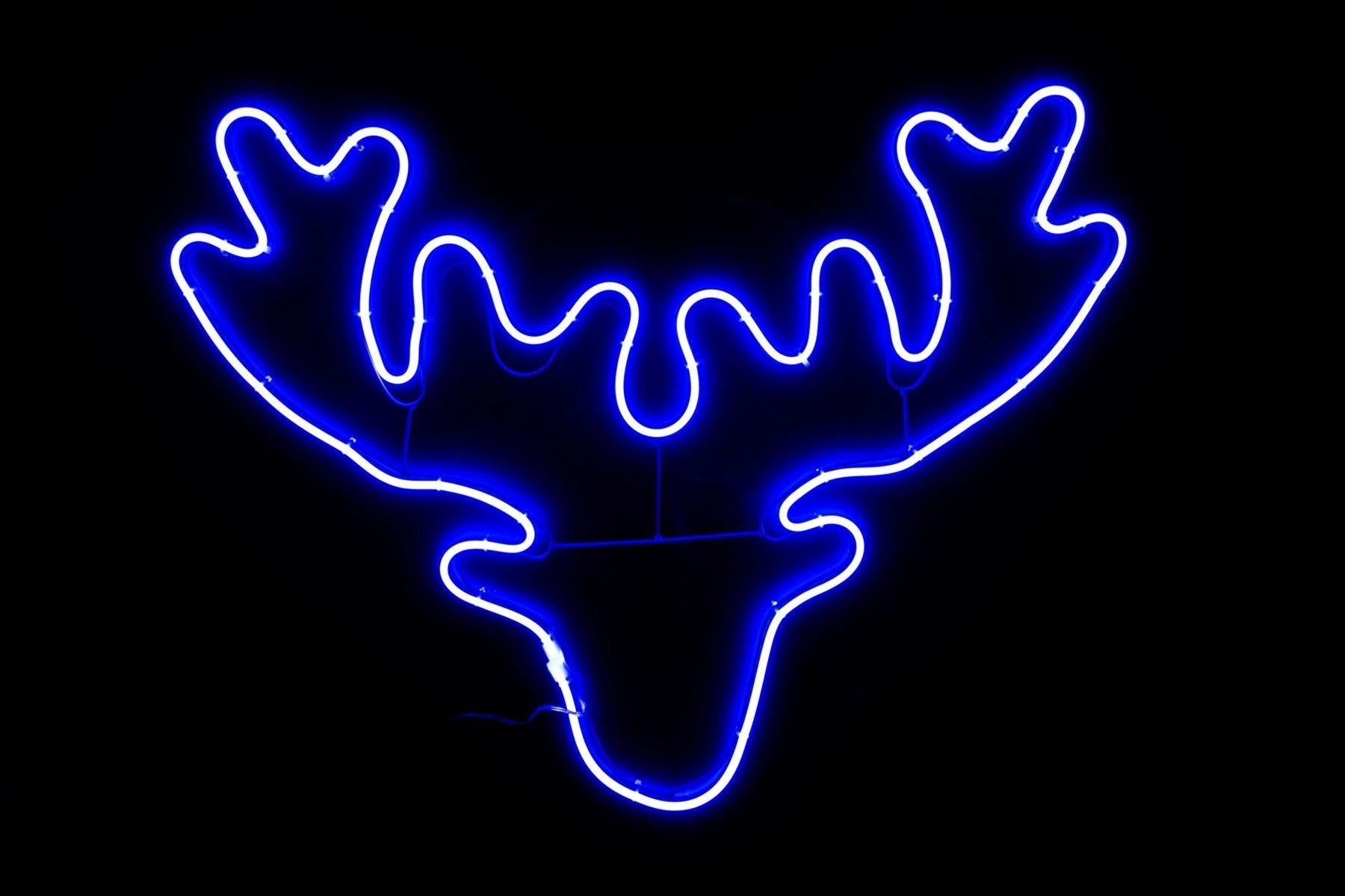 Neon Rope Light Silhouette Christmas Stag Head Outdoor Wall Garden Decoration UK