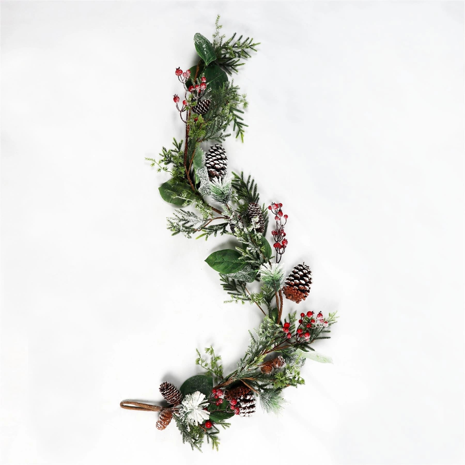 Artificial Berry Flowers Snow Leaf Garland Christmas Home Tree Xmas Decorations