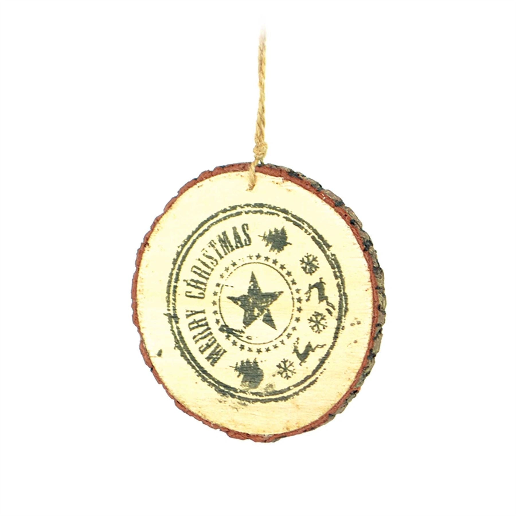 10Cm Wooden Ornament Hand Crafted Christmas Tree Handing Decoration Xmas Gifts