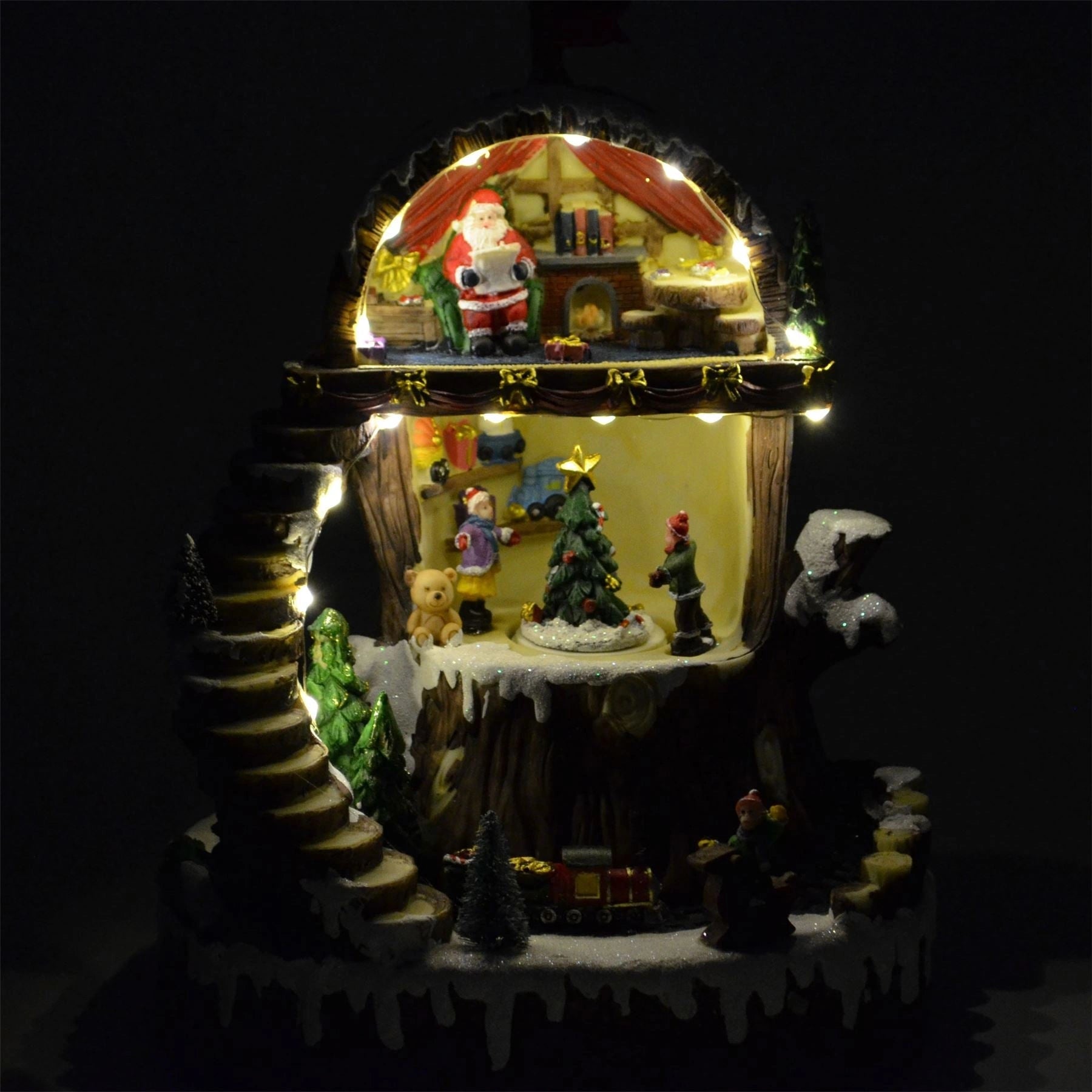 Christmas LED Musical Light Up Ornament Nativity Set Xmas Home Decorations