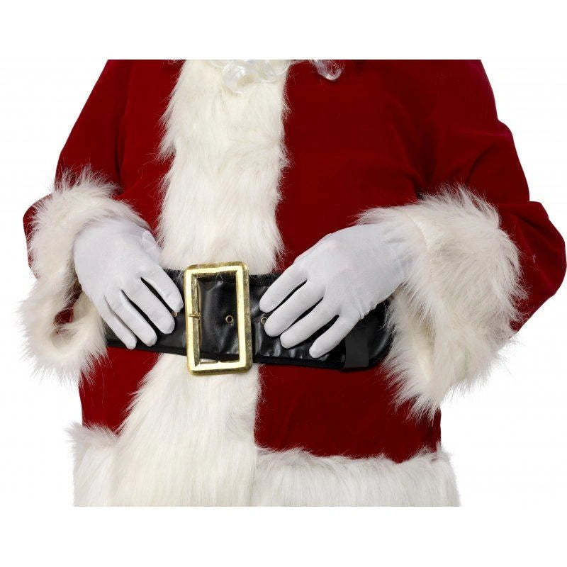 Pairs Ladies Men White Short Santa Gloves Captain Clown Magician Fancy Dress