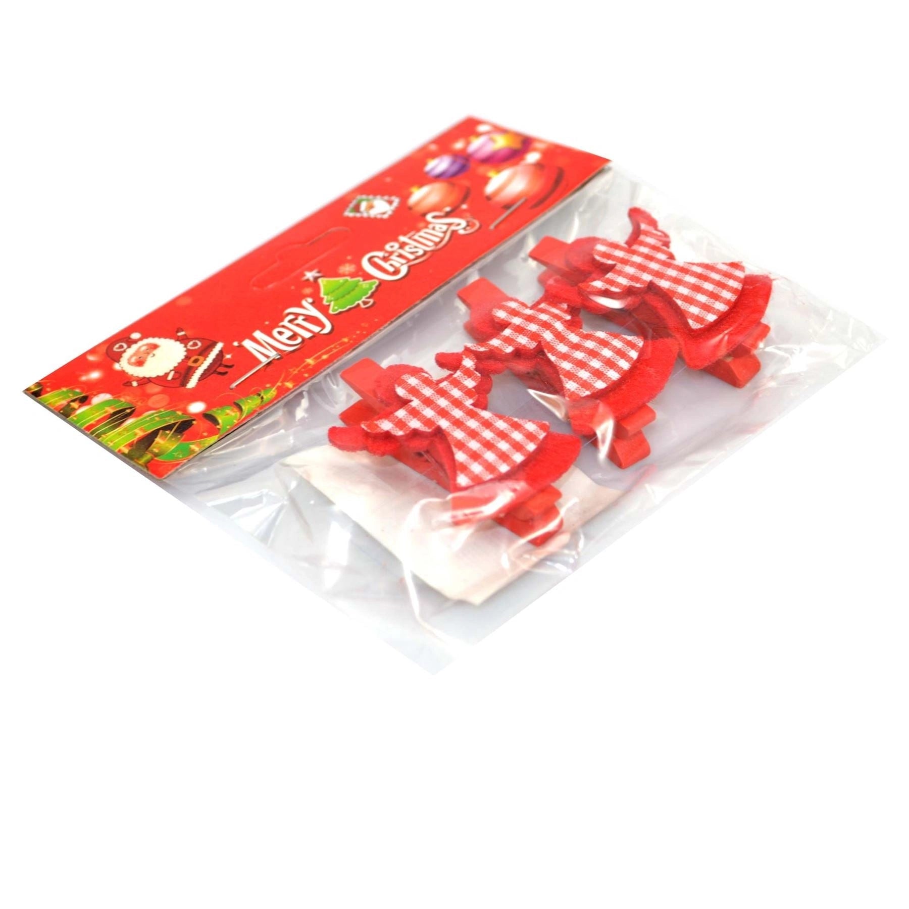 3 Christmas Wooden Mini Peg Art & Craft Clips Xmas Decor Card Holder Decorations