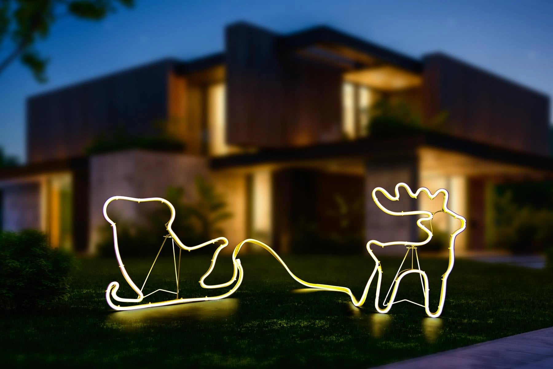 Christmas Neon Lights Silhouette Outdoor Wall Garden Decor 164cm UK