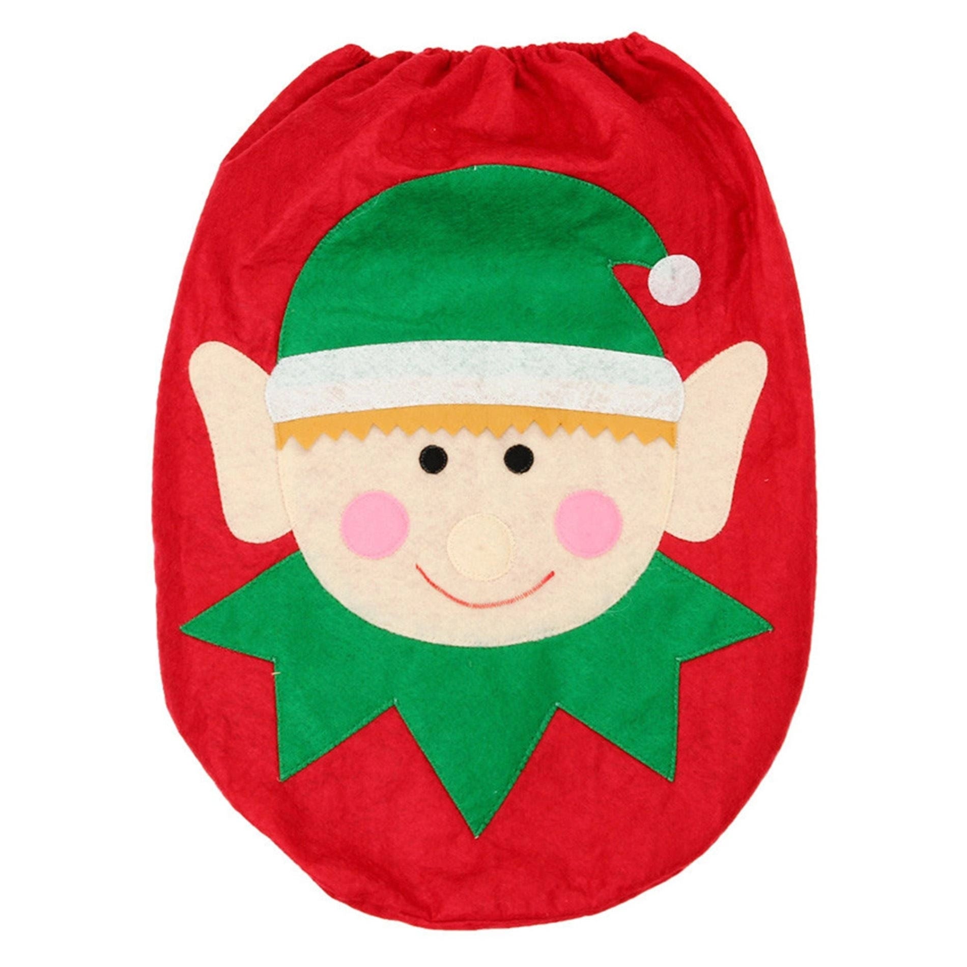 Christmas Elf Toilet Seat Covers Mat Rug Xmas Party Supply Novelty Home Decor