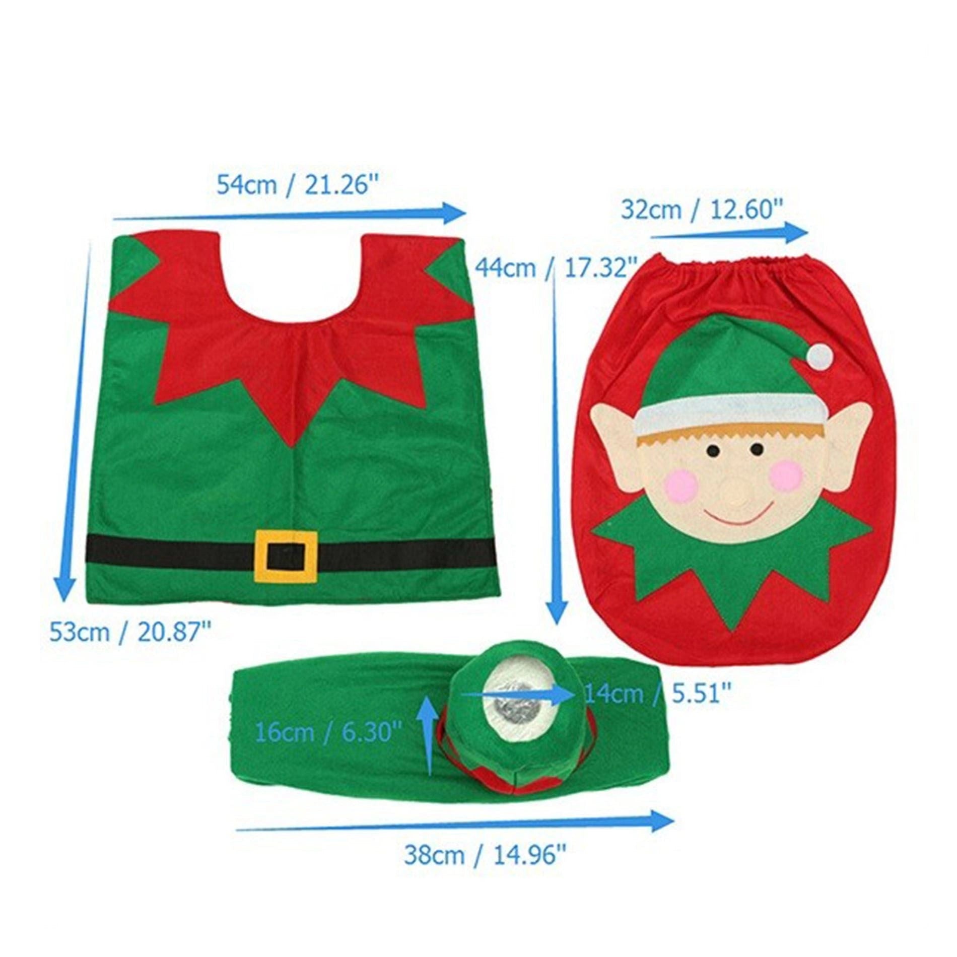 1 Set Christmas Decor Elf Toilet Seat Cover Xmas Party Accessories