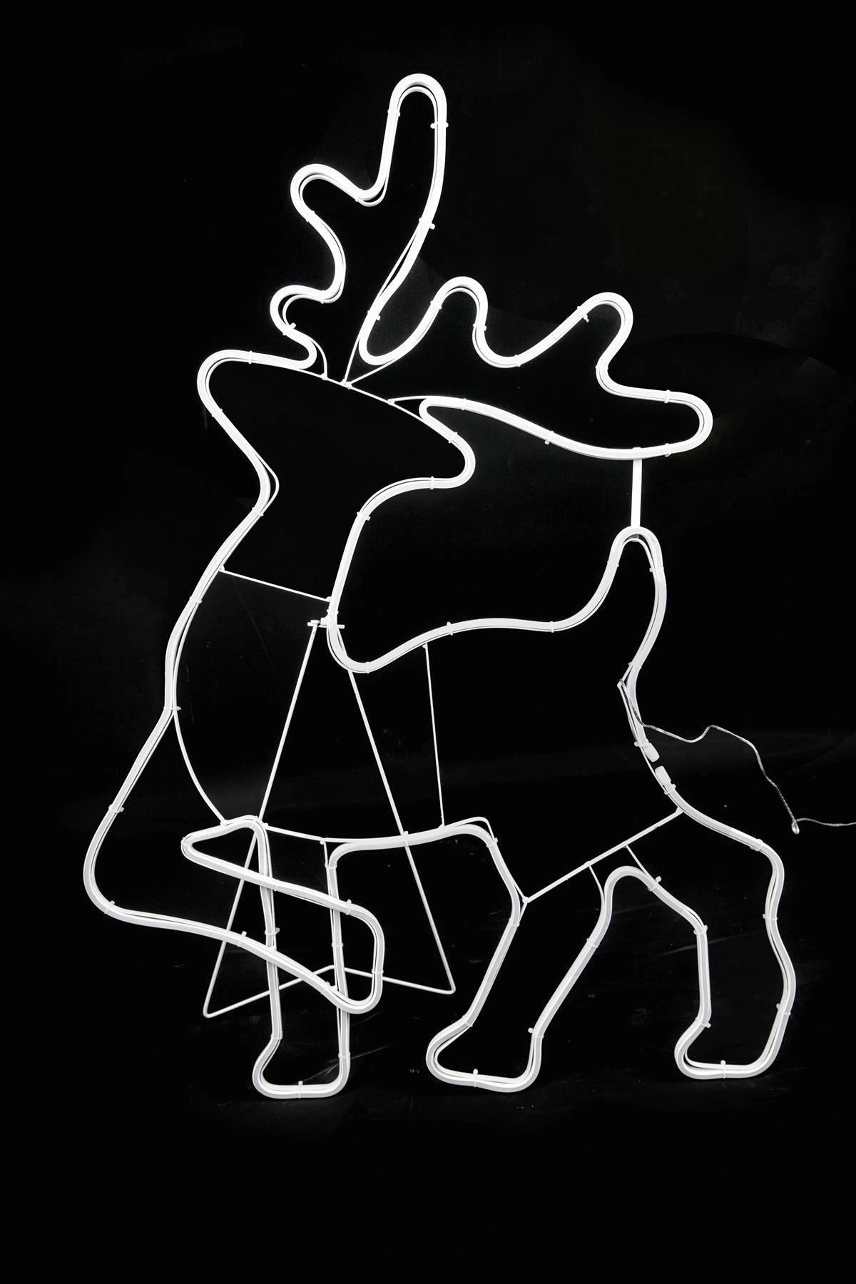 Walking Reindeer Rope Light Silhouette-Warm White 100 X 65Cm