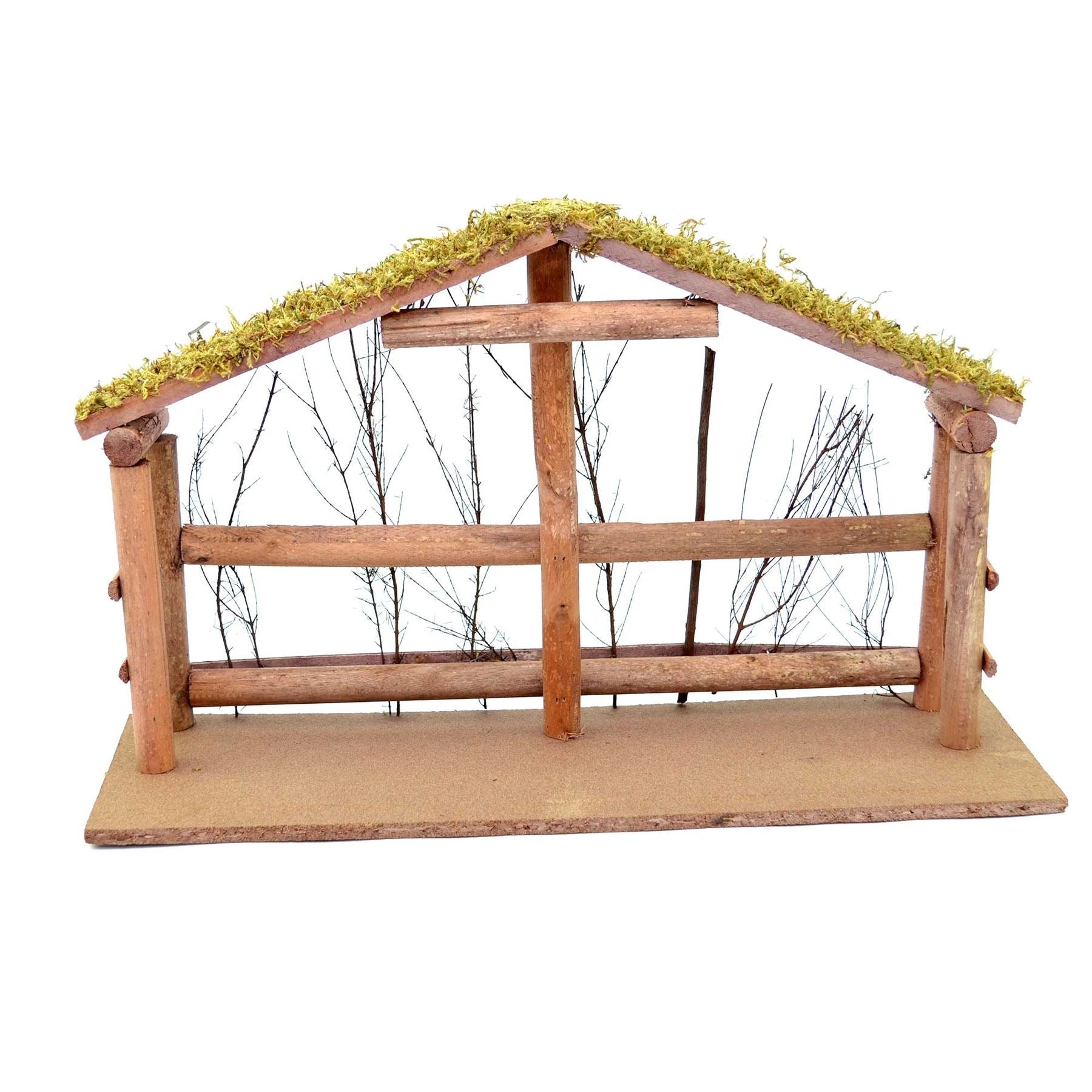 Christmas Nativity Scene House Wooden Stable Sculpture Hut Xmas Home Decorations