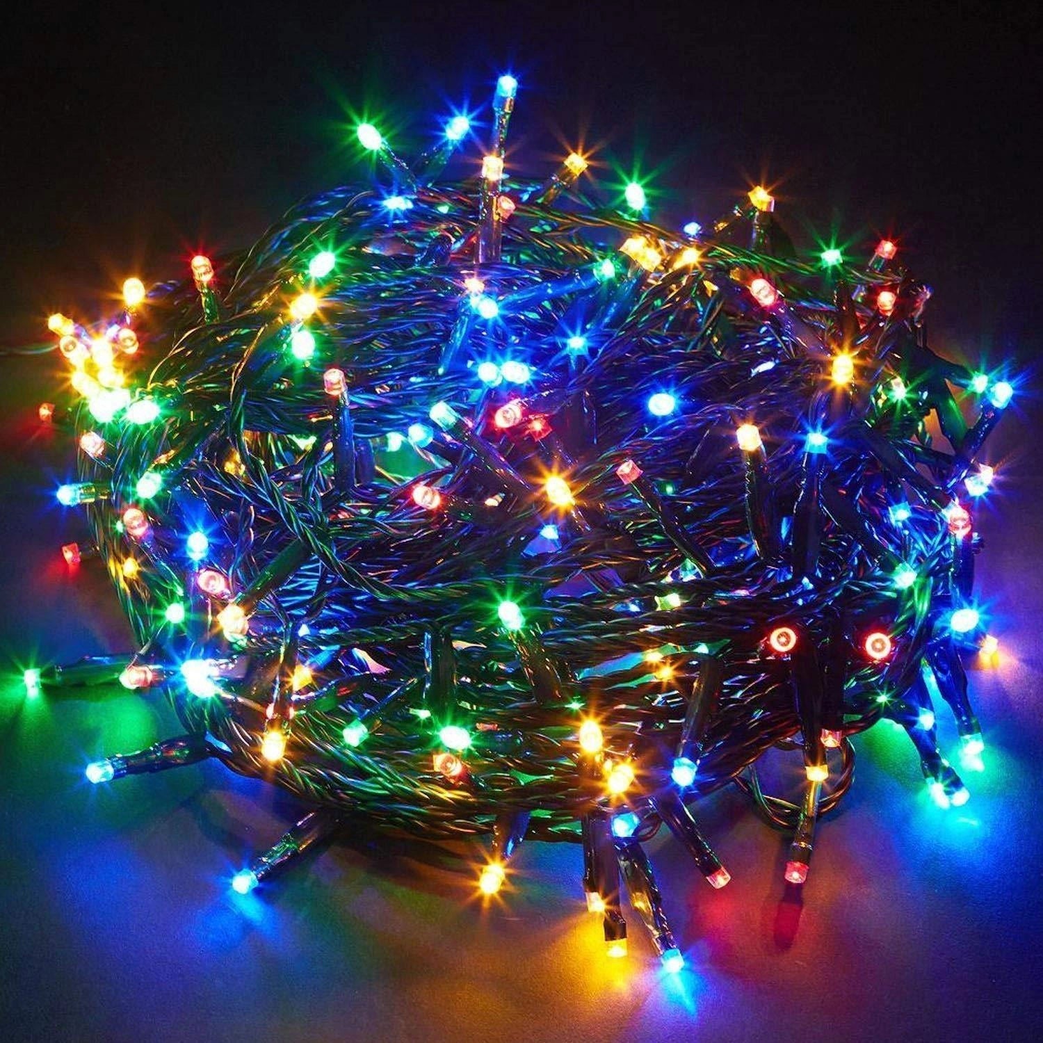 Green Christmas Tree Home Decorations Size 7Ft / 210Cm / With 500 Multi Coloured Led Lights (Separate)