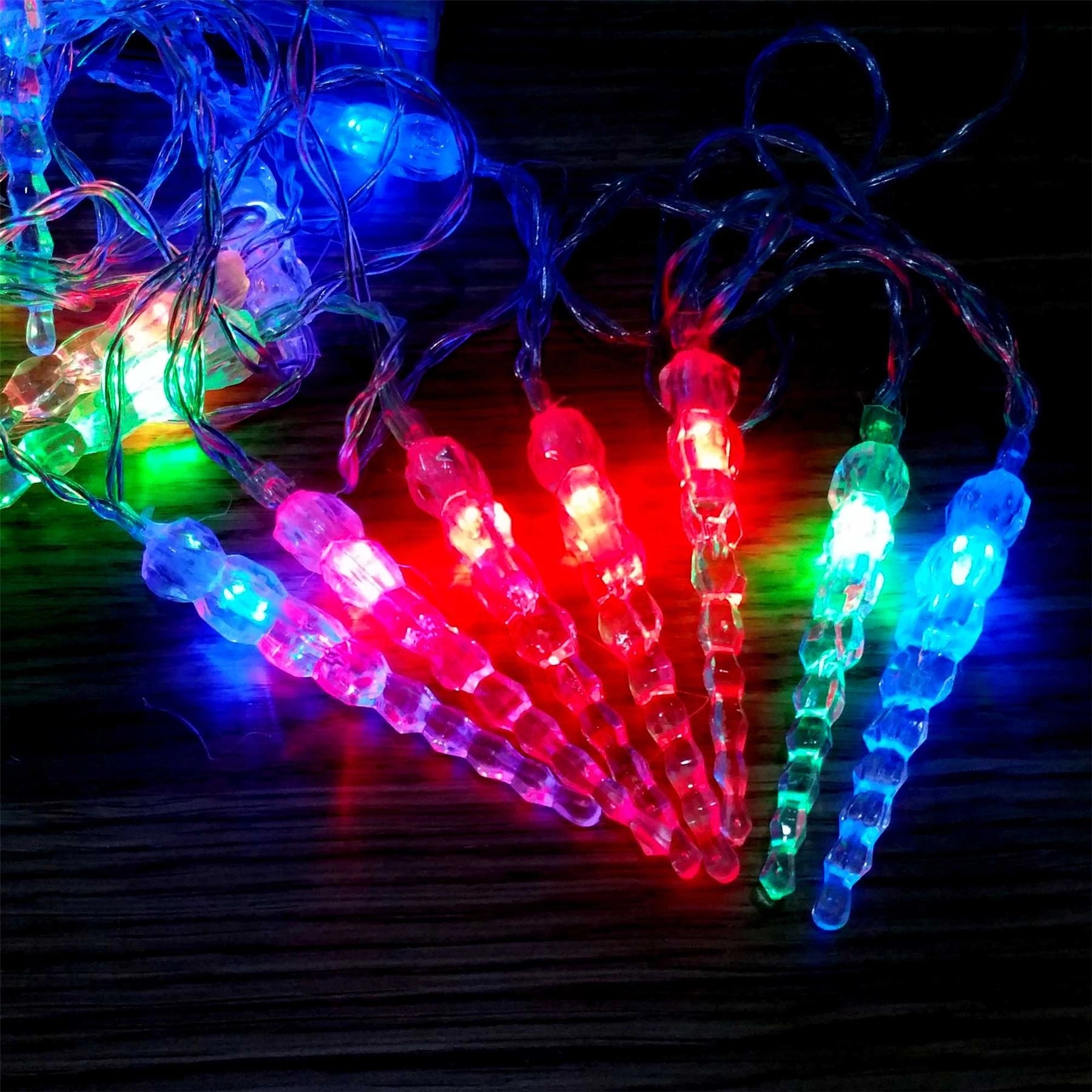 Battery Operated Ice Drops 20 MultiColour LED Fairy Xmas Christmas Decorations