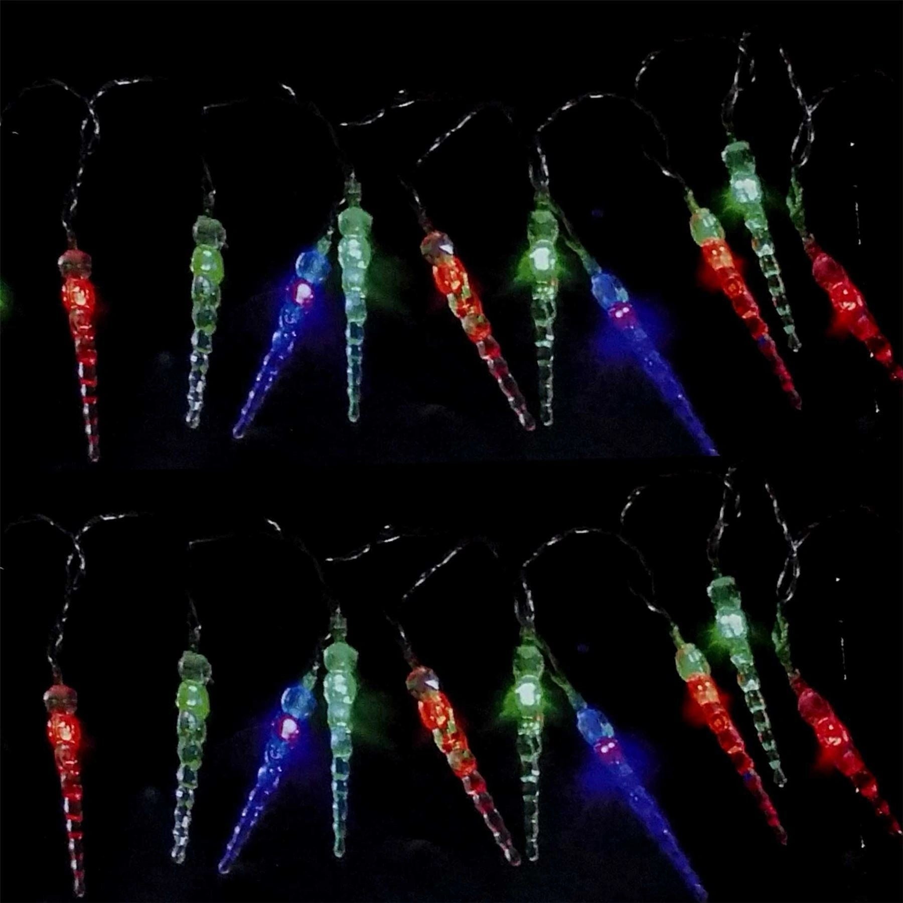 Battery Operated Ice Drops 20 MultiColour LED Fairy Xmas Christmas Decorations