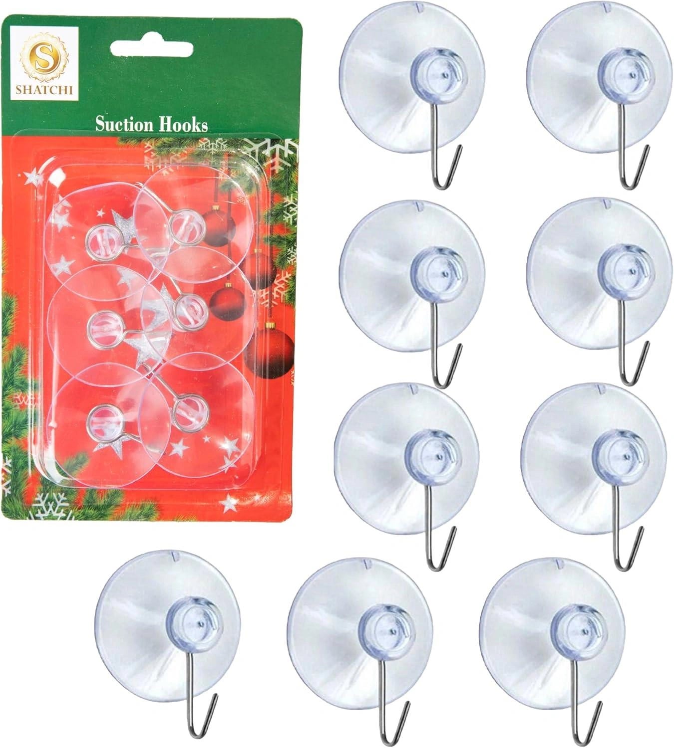 24Pcs Suction Cups Metal Hooks 4.3Cm