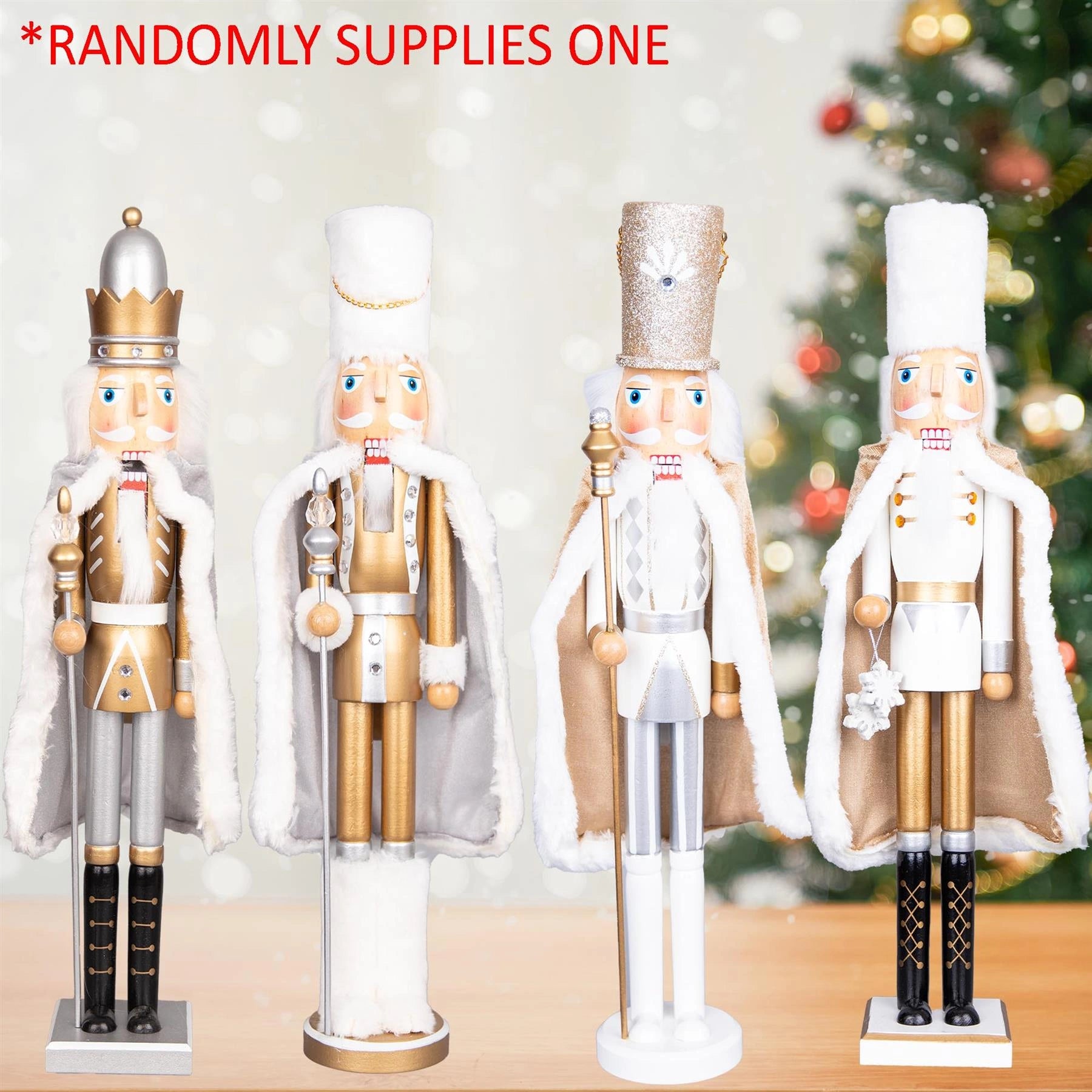 Christmas Nutcrackers Decoration Wooden 50cm Figures Xmas Ornament Any One Gold