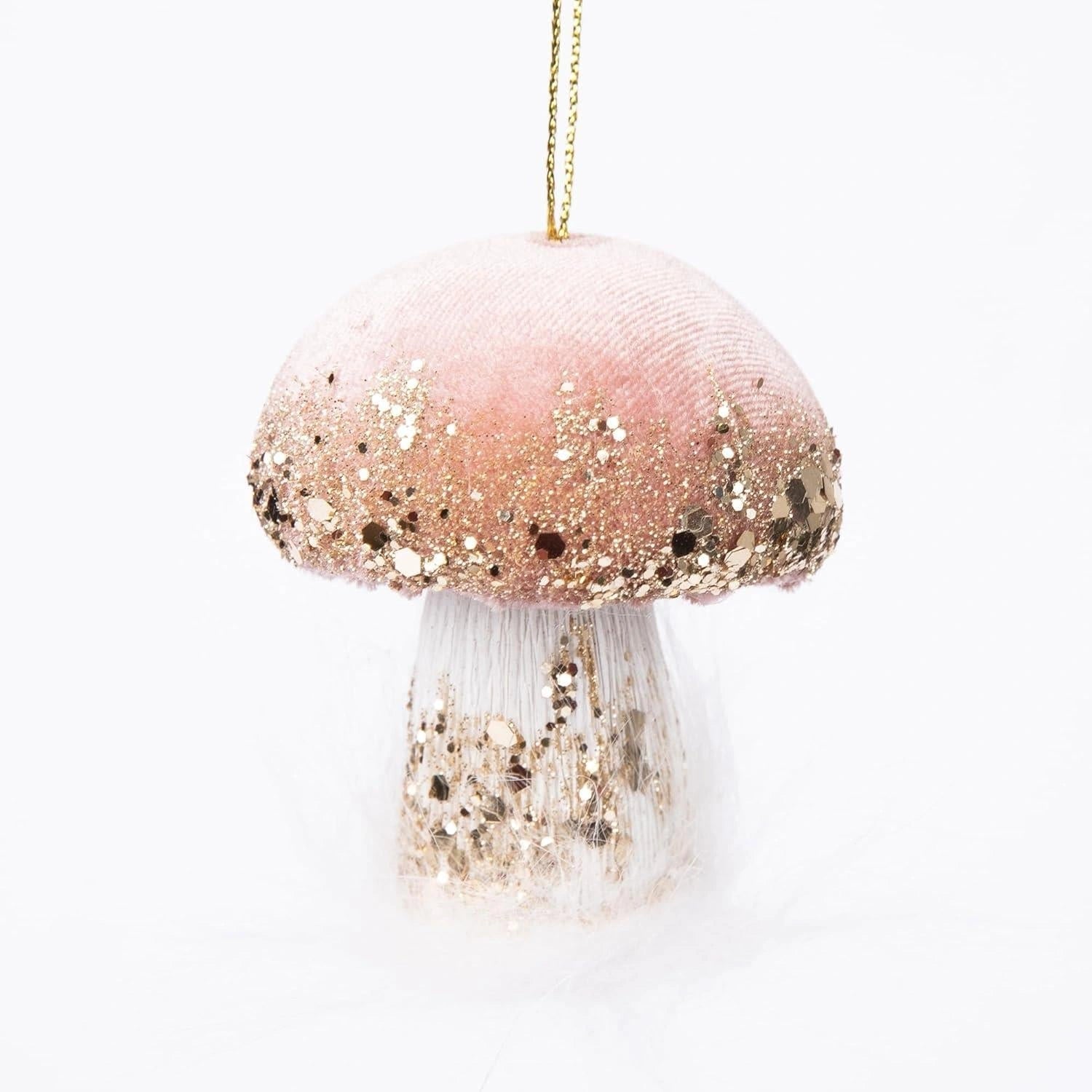 1X Christmas Hanging Ornaments Tree Pendants Pink Mushroom 7cm Xmas Decoration