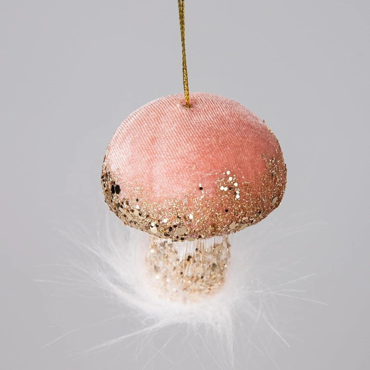 1X Christmas Hanging Ornaments Tree Pendants Pink Mushroom 7cm Xmas Decoration