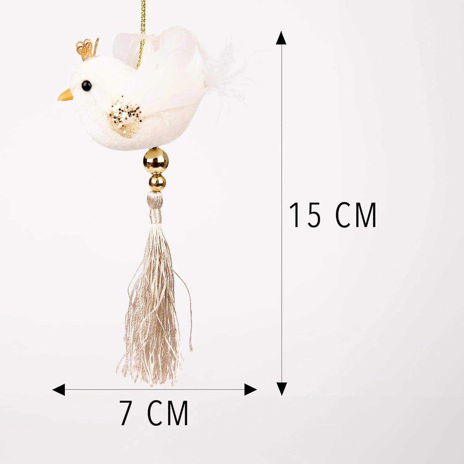 1X Christmas Tree Hanging Ornaments Pendants Robin White 7X13cm Xmas Decoration