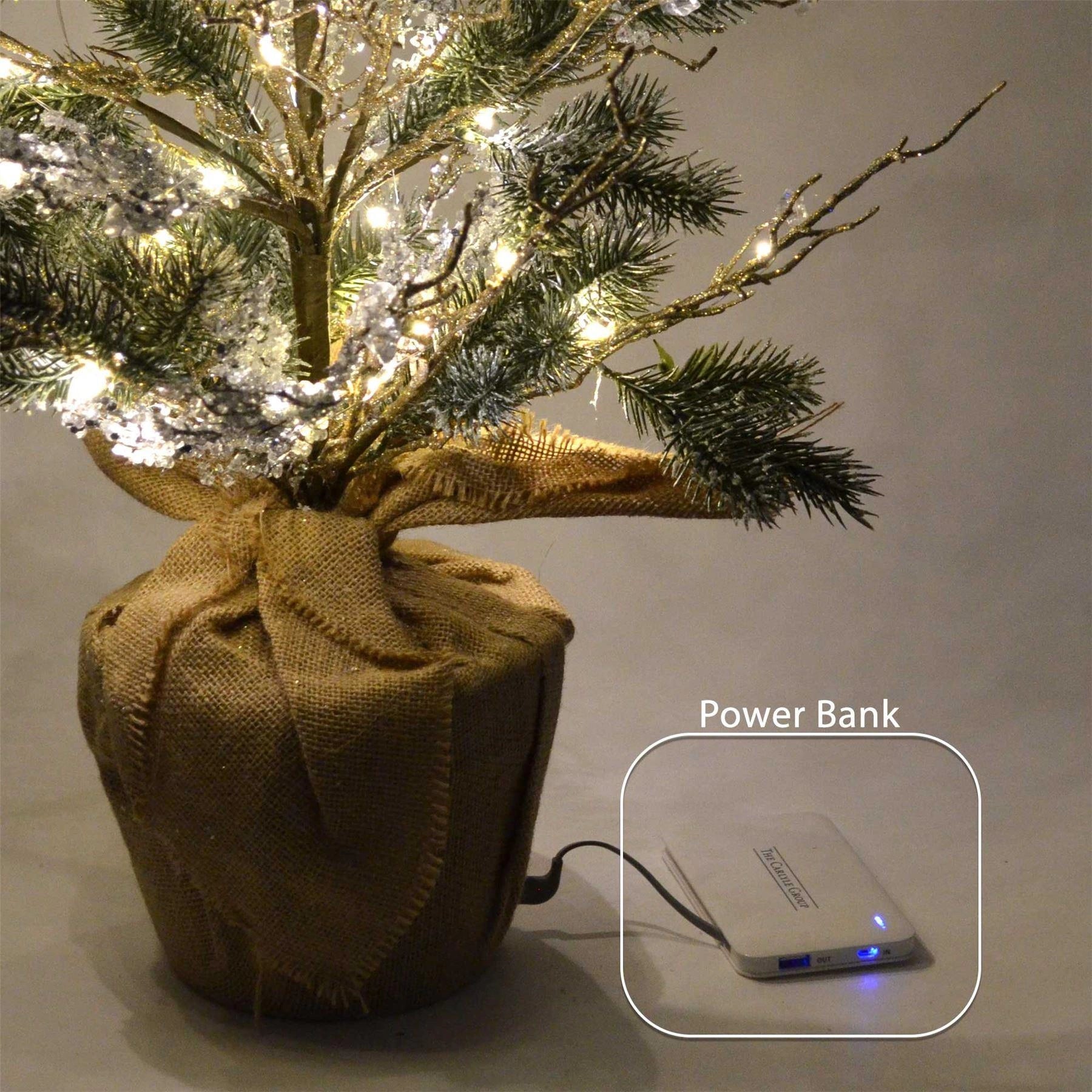 Pre Lit Christmas Tree Battery USB Operated Warm White LED Xmas Home Decor 18IN