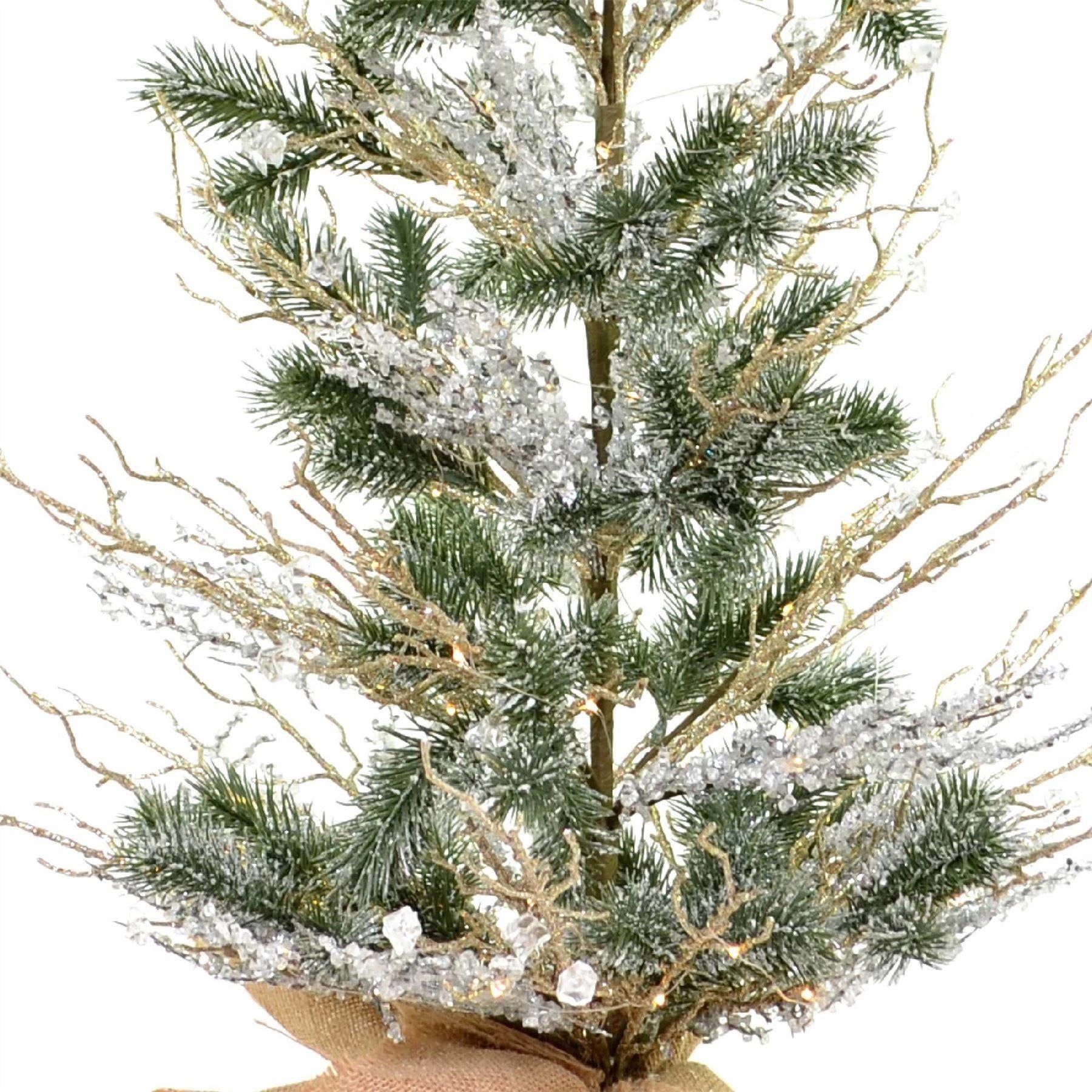 Pre Lit Christmas Tree Battery USB Operated Warm White LED Xmas Home Decor 18IN