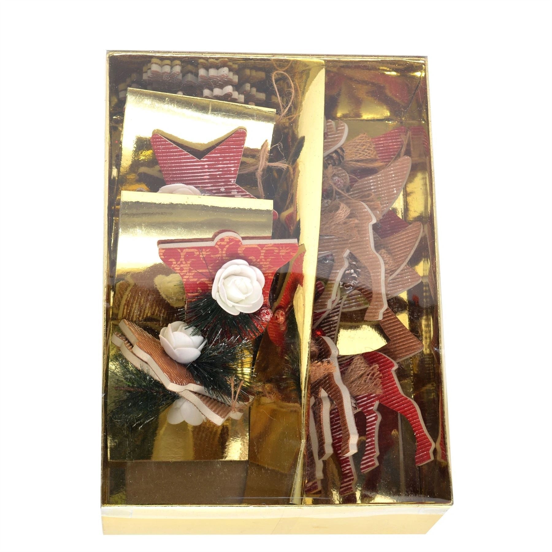 15 Christmas Tree Hanging String Decorations Hand Crafted Xmas Festive Ornaments