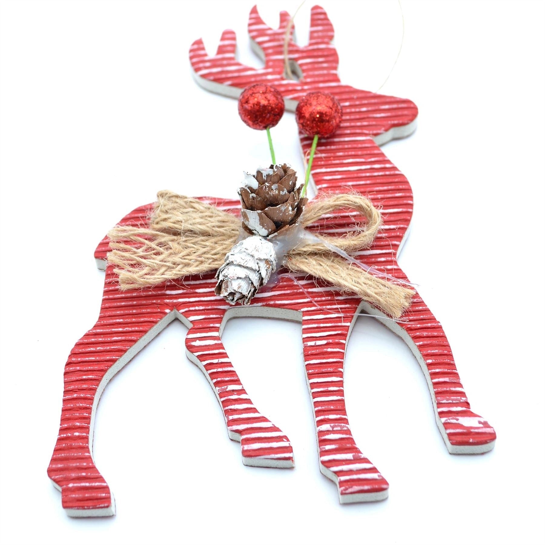 15 Christmas Tree Hanging String Decorations Hand Crafted Xmas Festive Ornaments