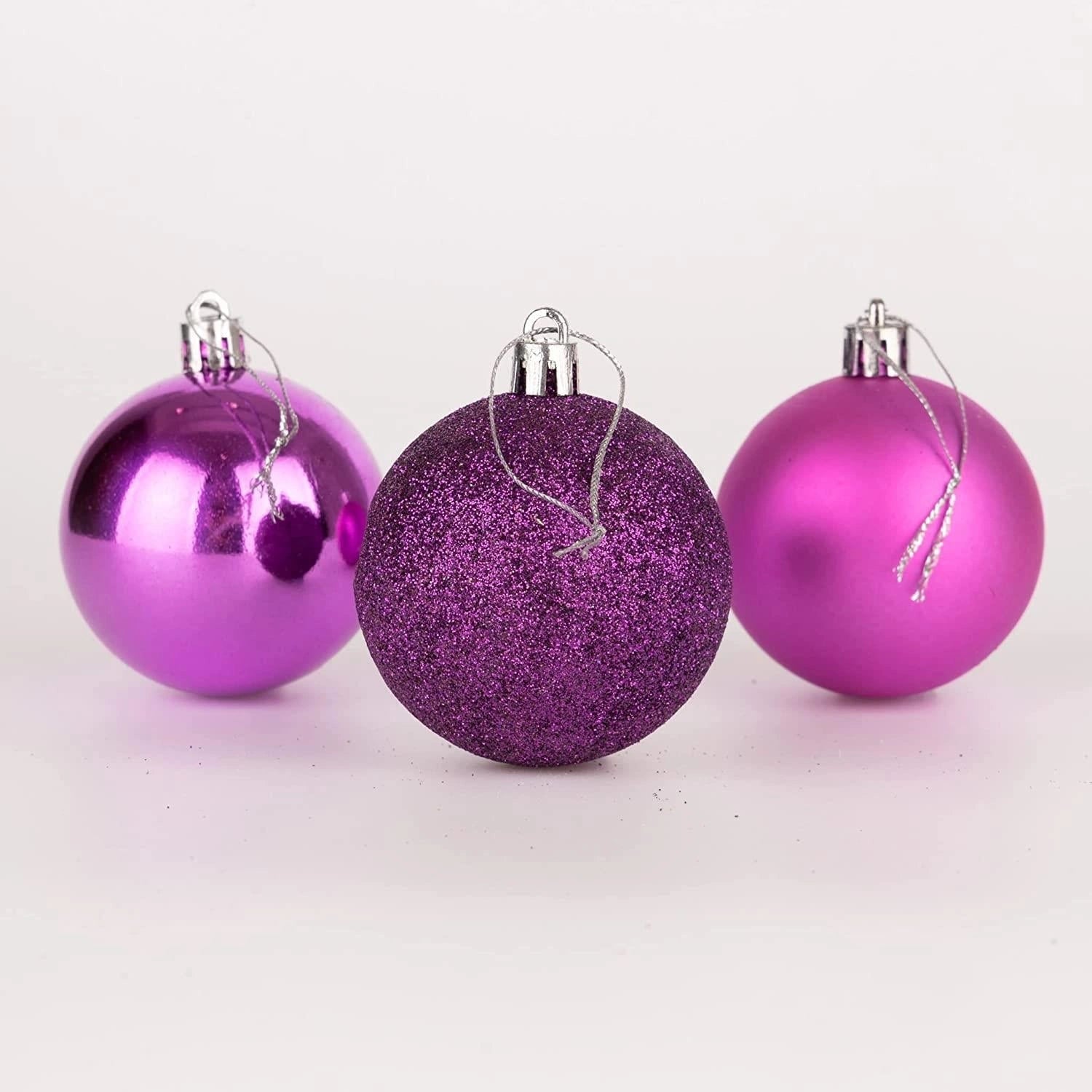 Baubles Purple  6Cm-18Pcs Set -Pvc