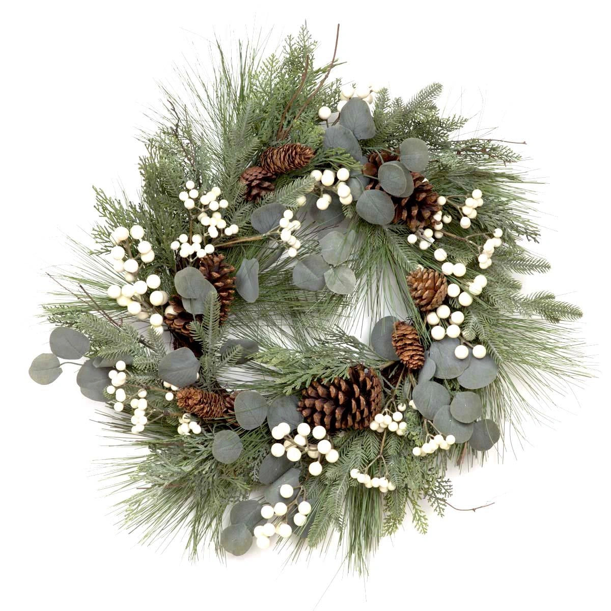 55cm Christmas Wreath Decorated Snow Berry Door Wall Home Xmas Hanging Ornaments
