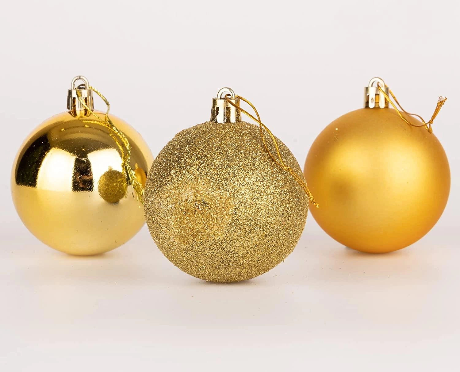 3X Christmas Baubles Tree Ornament Deep Gold Balls Xmas Hanging Decorations 15cm
