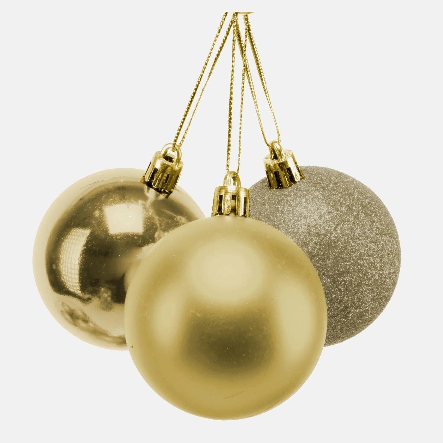 3X Christmas Baubles Tree Ornament Deep Gold Balls Xmas Hanging Decorations 15cm
