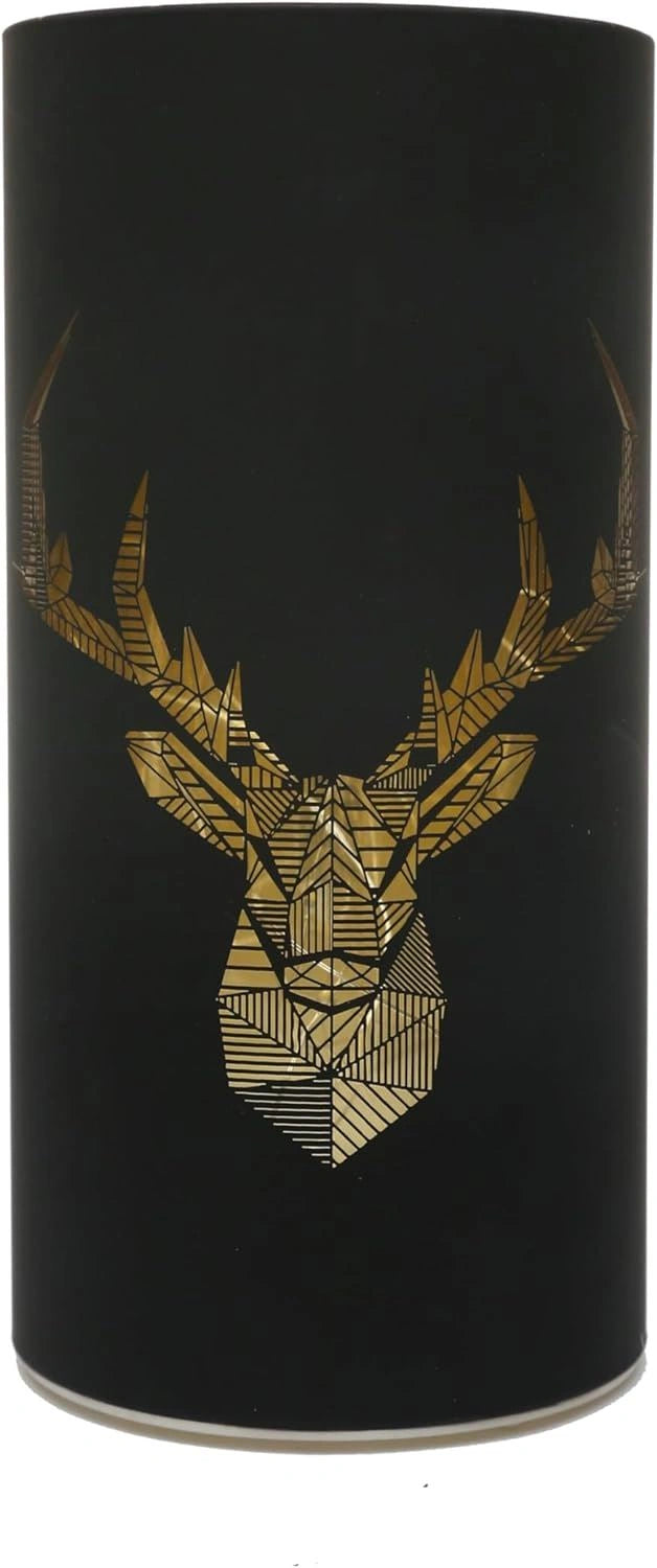22Cm Christmas Decorated Vase Led Black Glass Vase / Stags Head