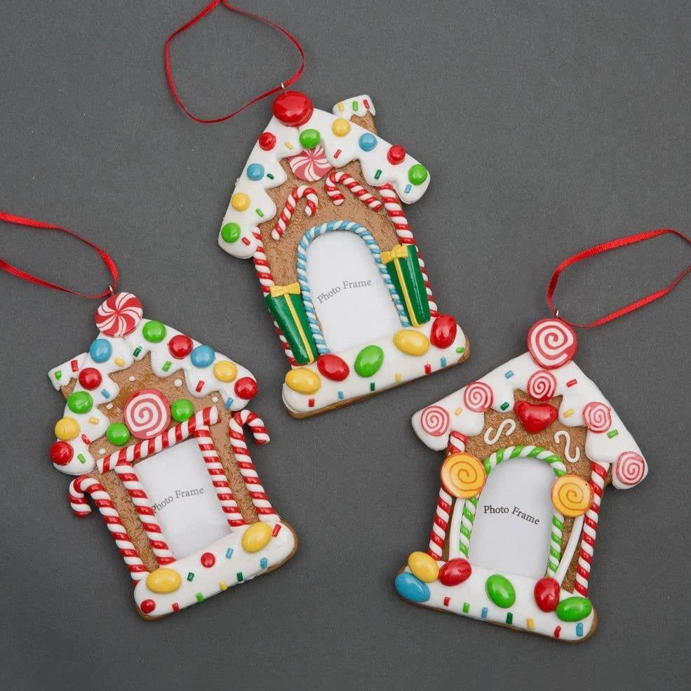 12Pcs Christmas Tree Hanging Pendant Photo Frames Xmas Home Party Ornament Decor