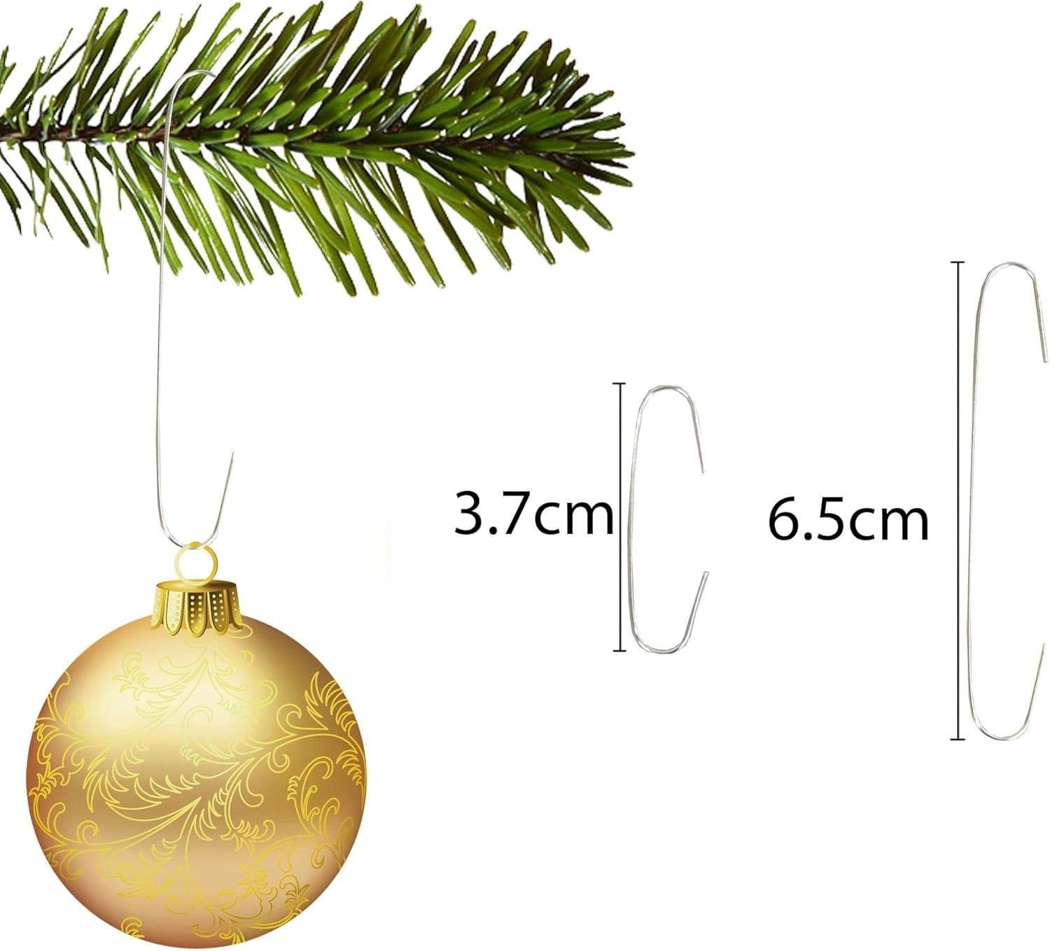 300Pcs Tree Decoration Hooks Silver