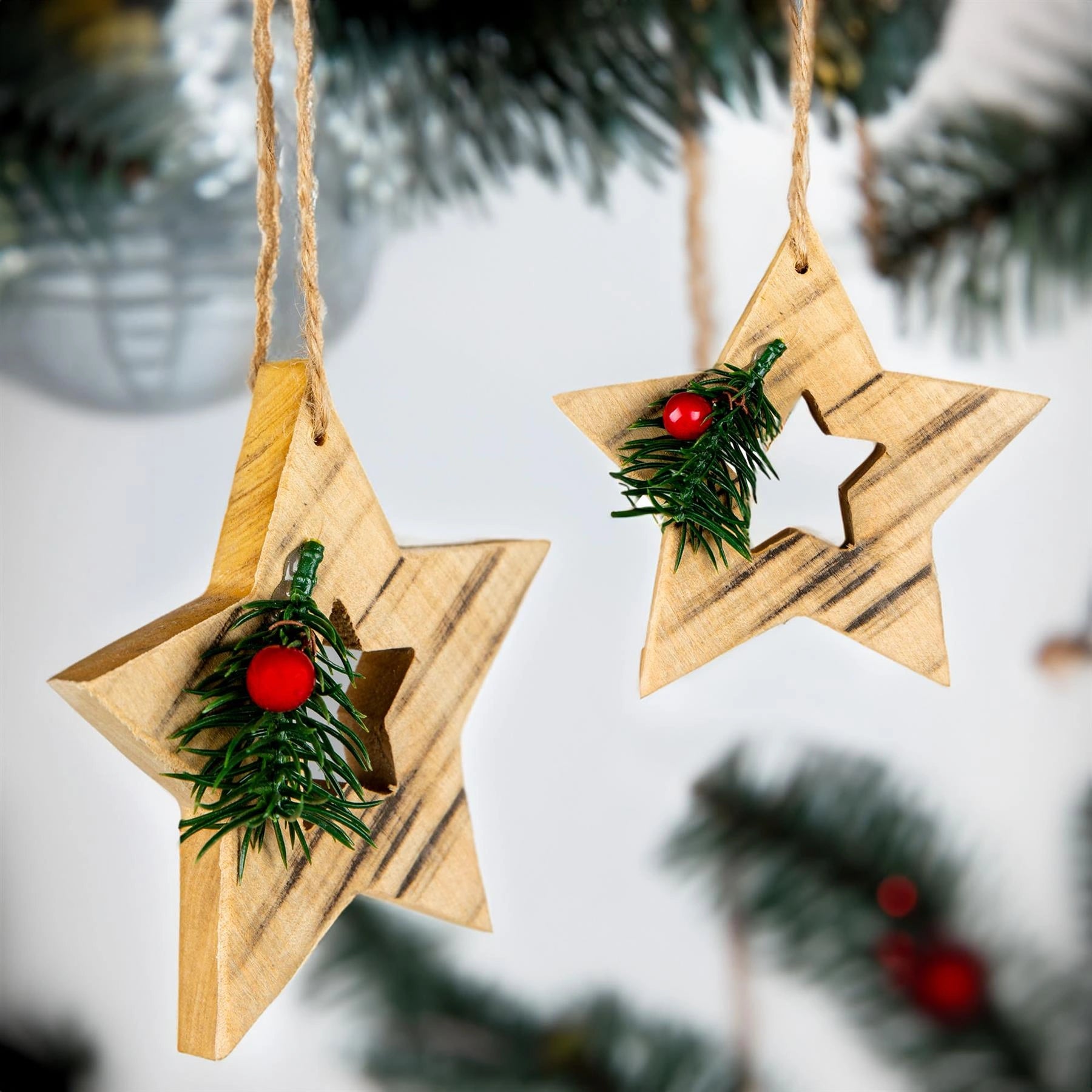 8pcs Wooden Pendants Christmas Tree Ornaments Wall Door Home Xmas Hanging Decor