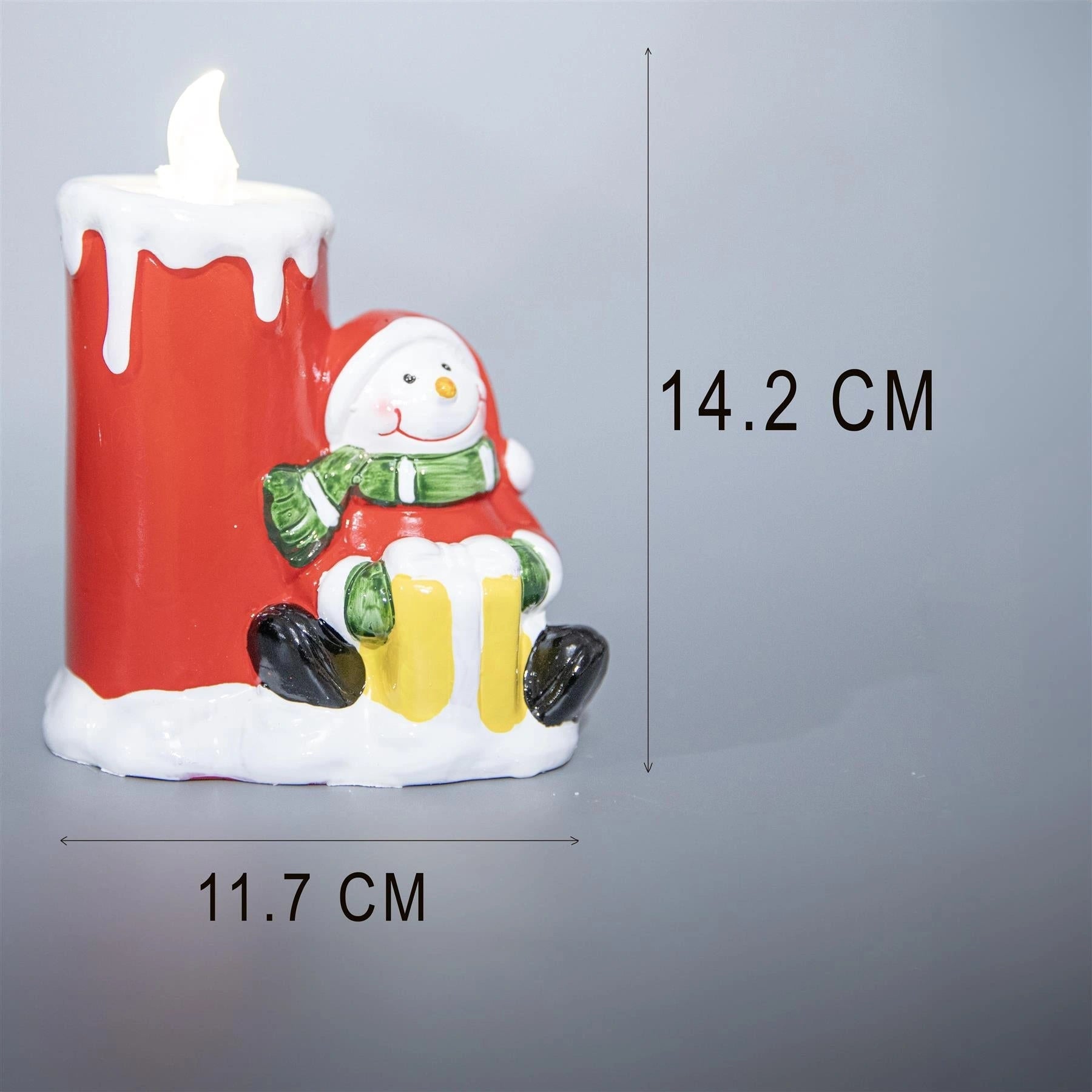 2Pcs Charming Snowman and Santa LED Flameless Candles Christmas Festive Ambiance