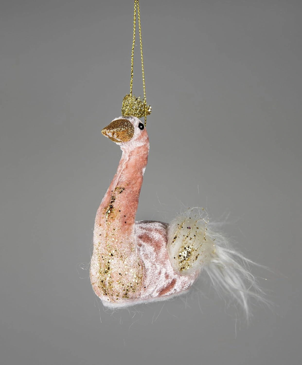 1X Christmas Hanging Ornaments Tree Pendants Pink Swan 12X13cm Xmas Decoration