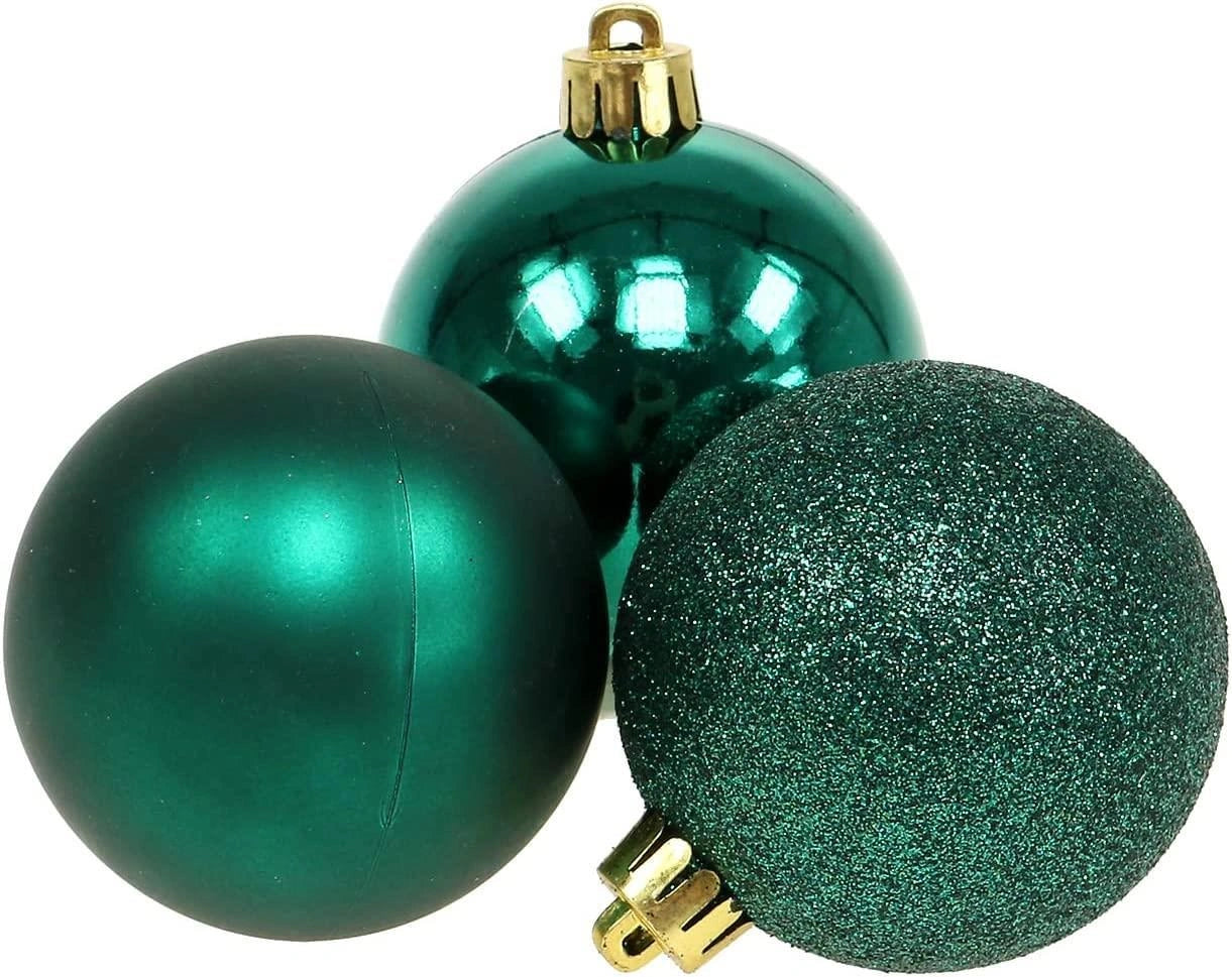 Baubles Emerald Green 10Cm 3Pcs Set Pvc