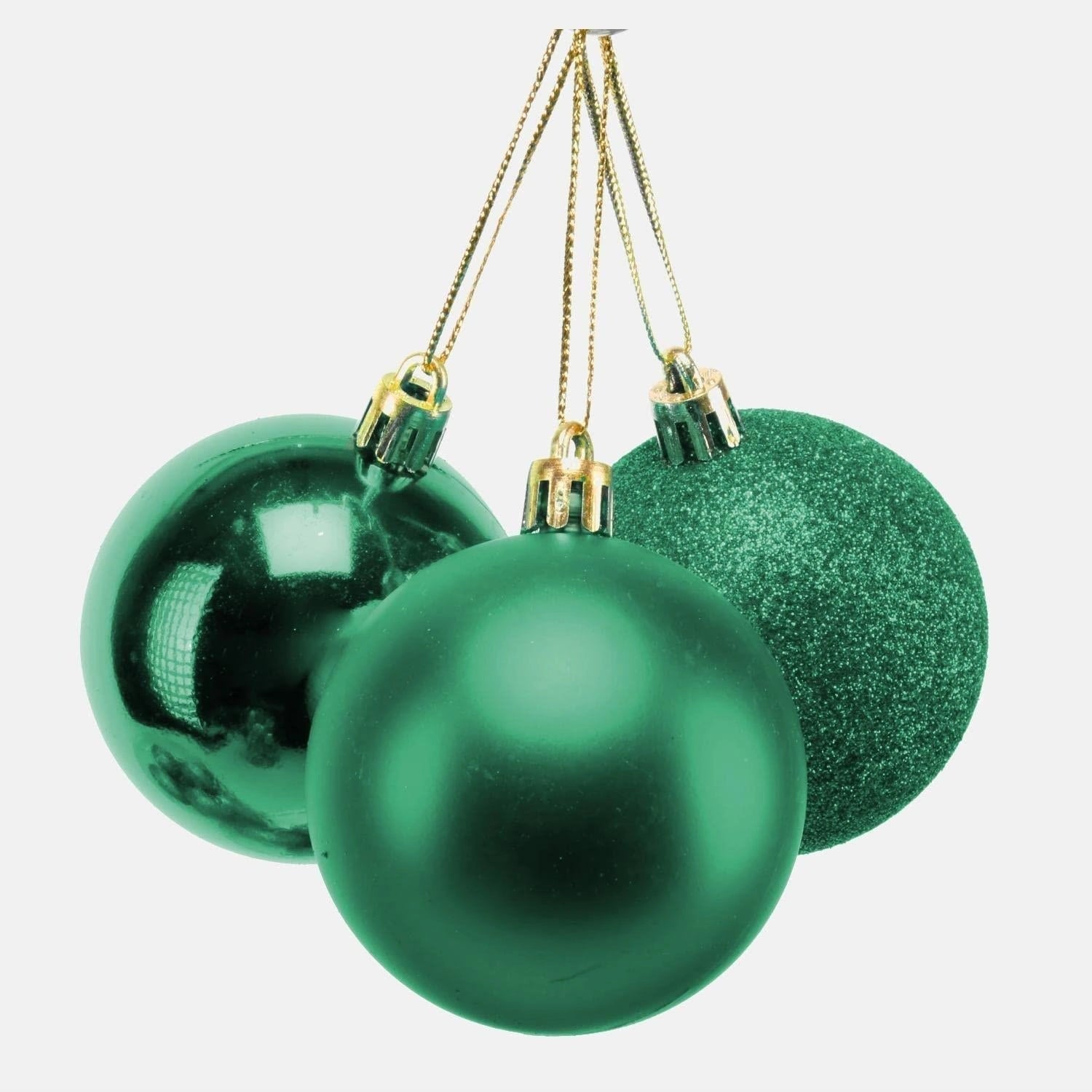 3 Christmas Bauble Tree Decoration Emerald Green Ball Xmas Hanging Ornament 10cm