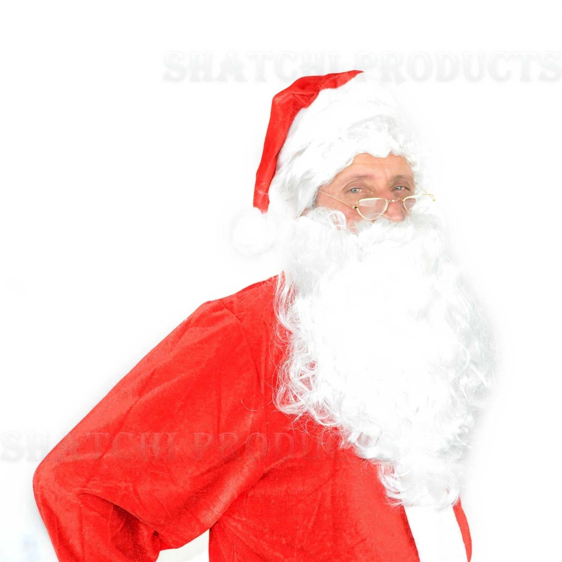 Delux Father Santa Beard Christmas Fancy Dress Xmas Costume Facial Hair Prop UK