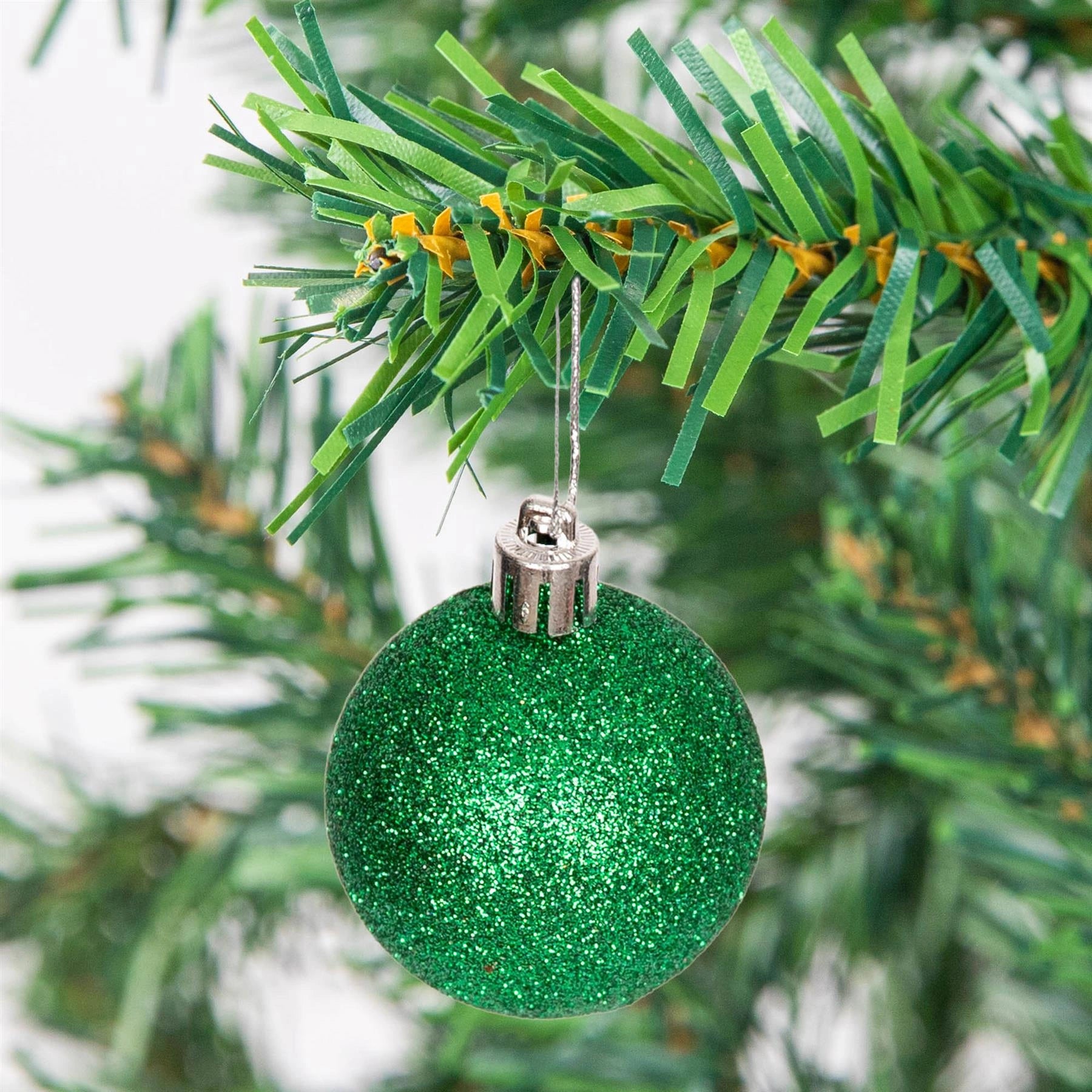 18 Dark Green Christmas Baubles Matte Shiny 5cm Shatterproof Festive Decor