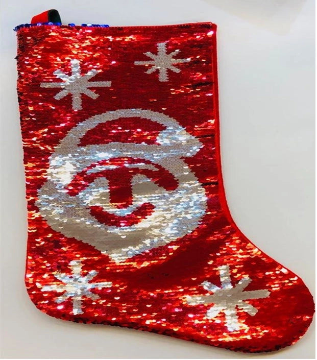 2 In 1 Sequin Father Christmas Santa Sack Xmas Stocking Bags Gifts Present 55cm