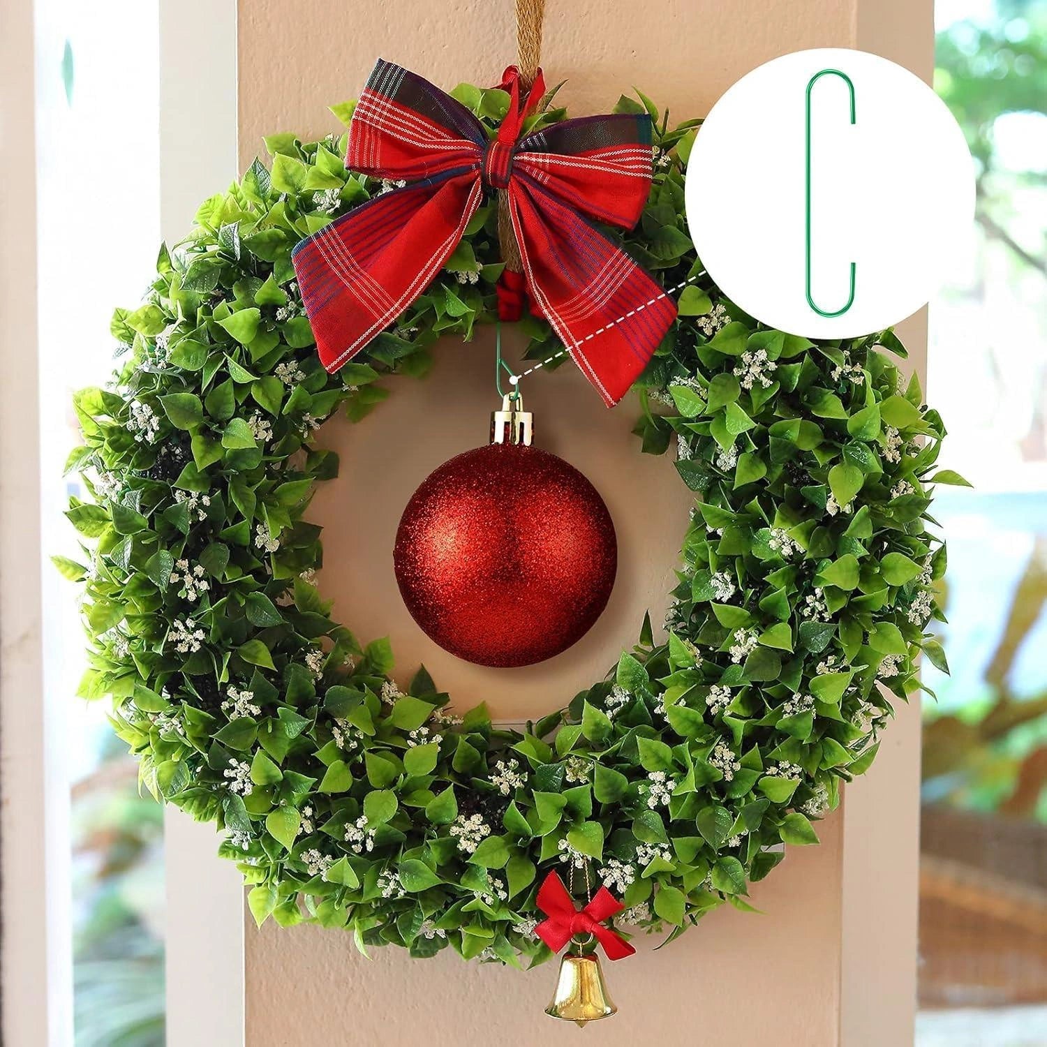 300PCS Green Hanger Hooks Christmas Ornaments Xmas Tree Bauble Decoration Wire