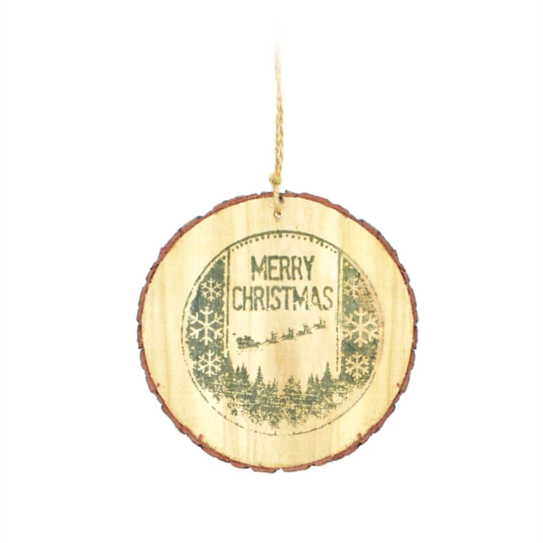 10Cm Wooden Ornament Hand Crafted Christmas Tree Handing Decoration Xmas Gifts