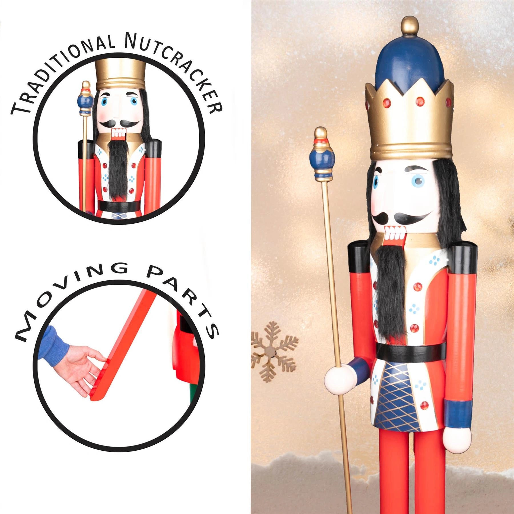 150Cm Wooden Nutcrackers Figures Christmas Ornament