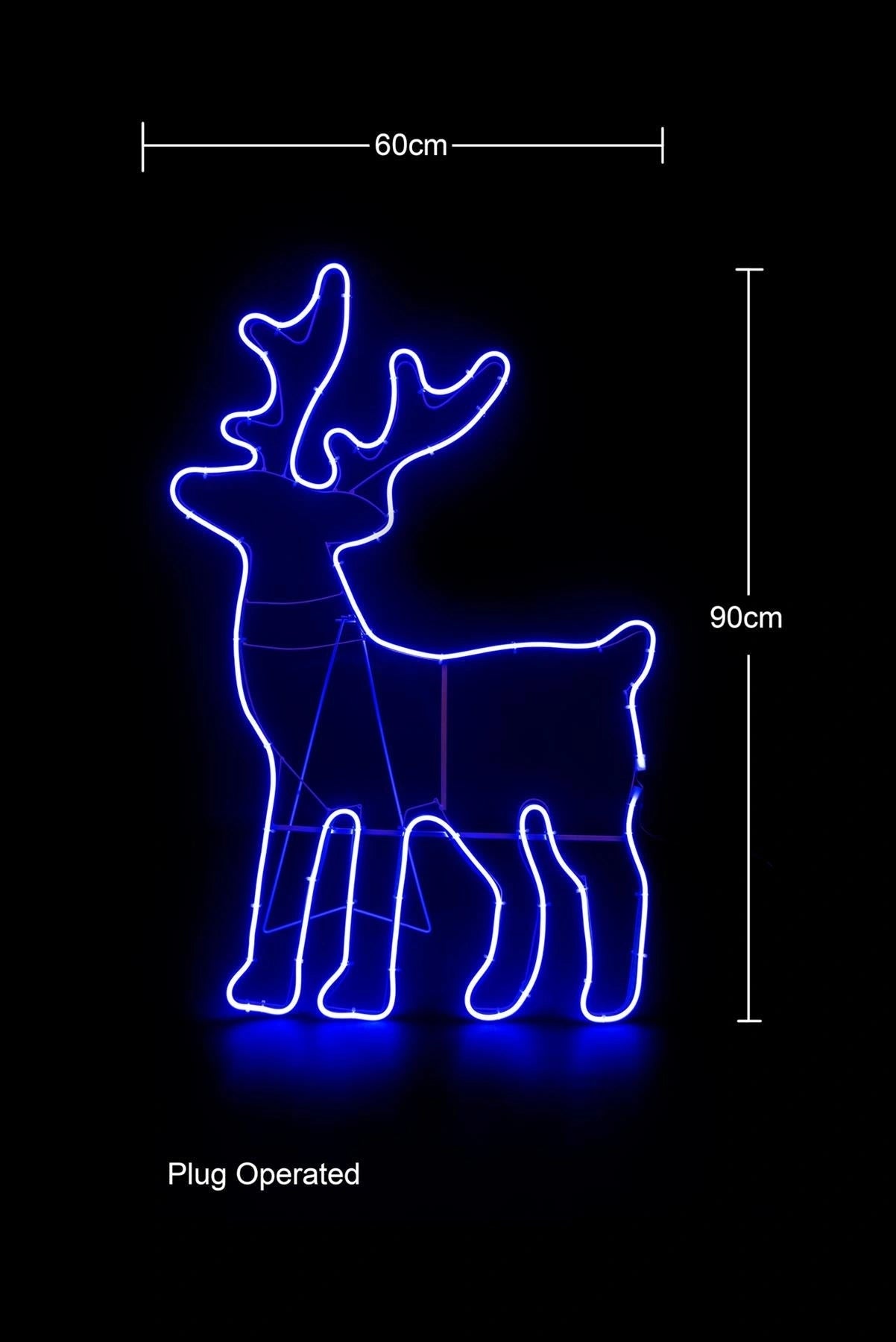 Neon Rope Light Silhouette Christmas Standing Reindeer Outdoor Wall Garden Decor
