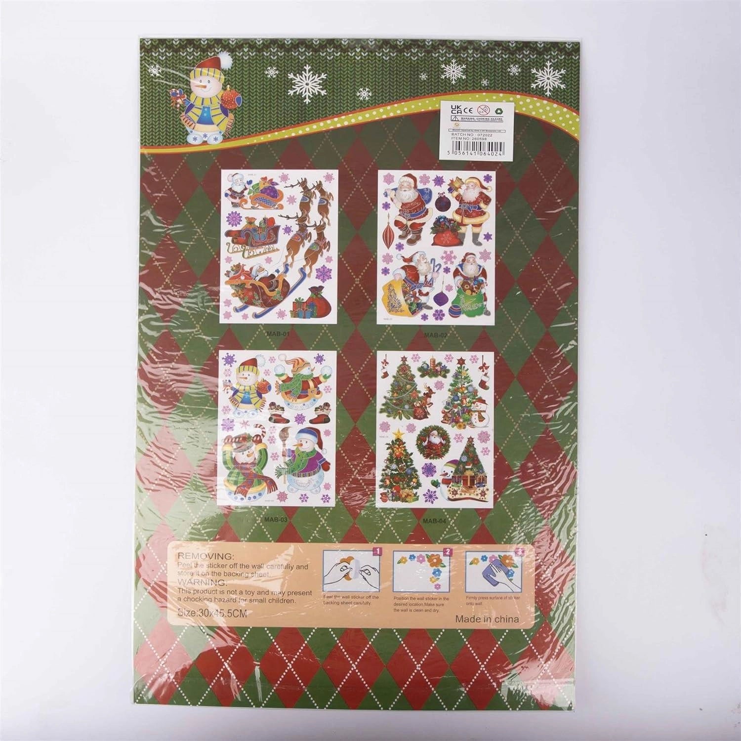 3D Window Stickers 4 Assorted Sheets (81 Stickers) -Each Sheet Size 30*45Cm