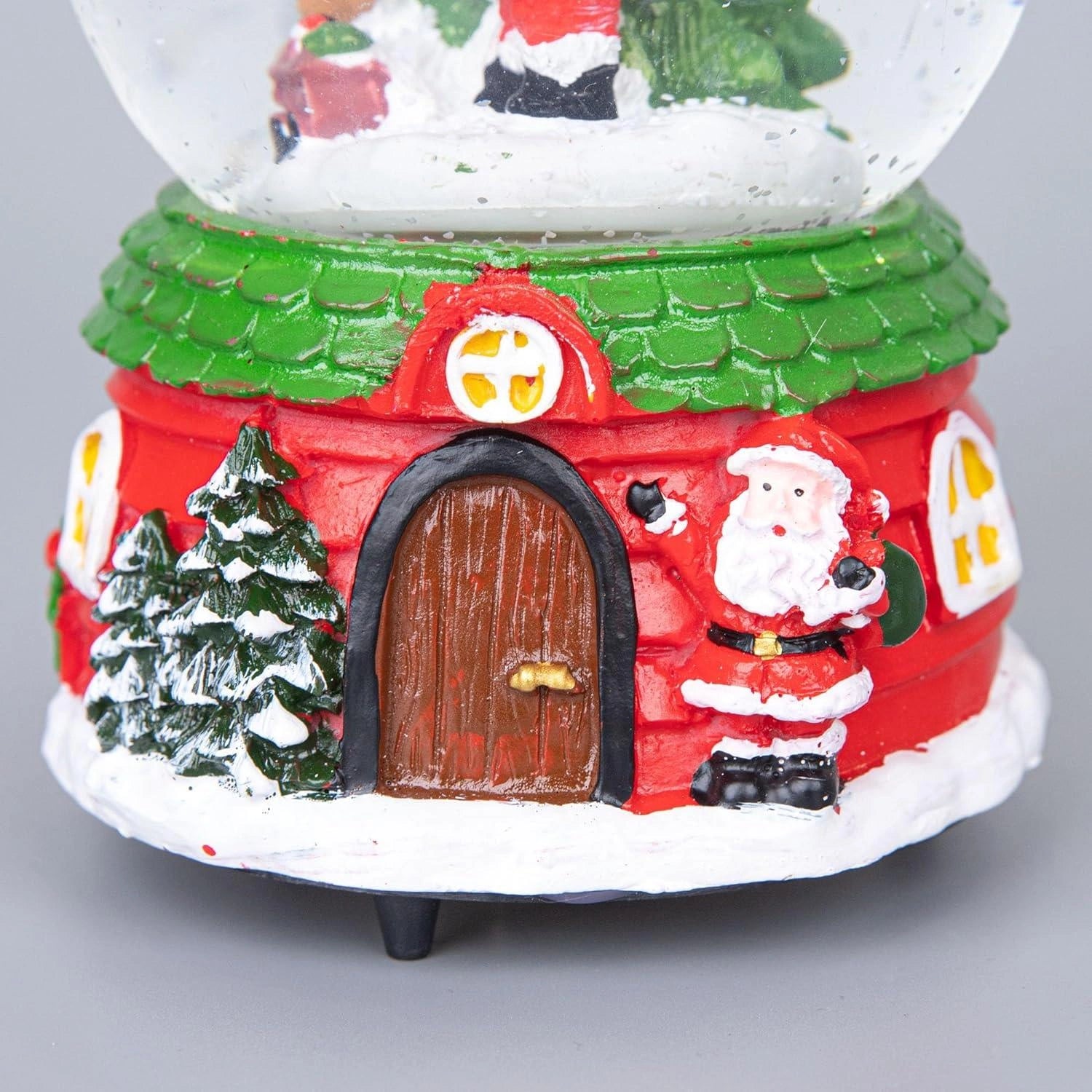 Musical Snow Globe Christmas Tree Santa House 15cm Tabletop Xmas Window Decor