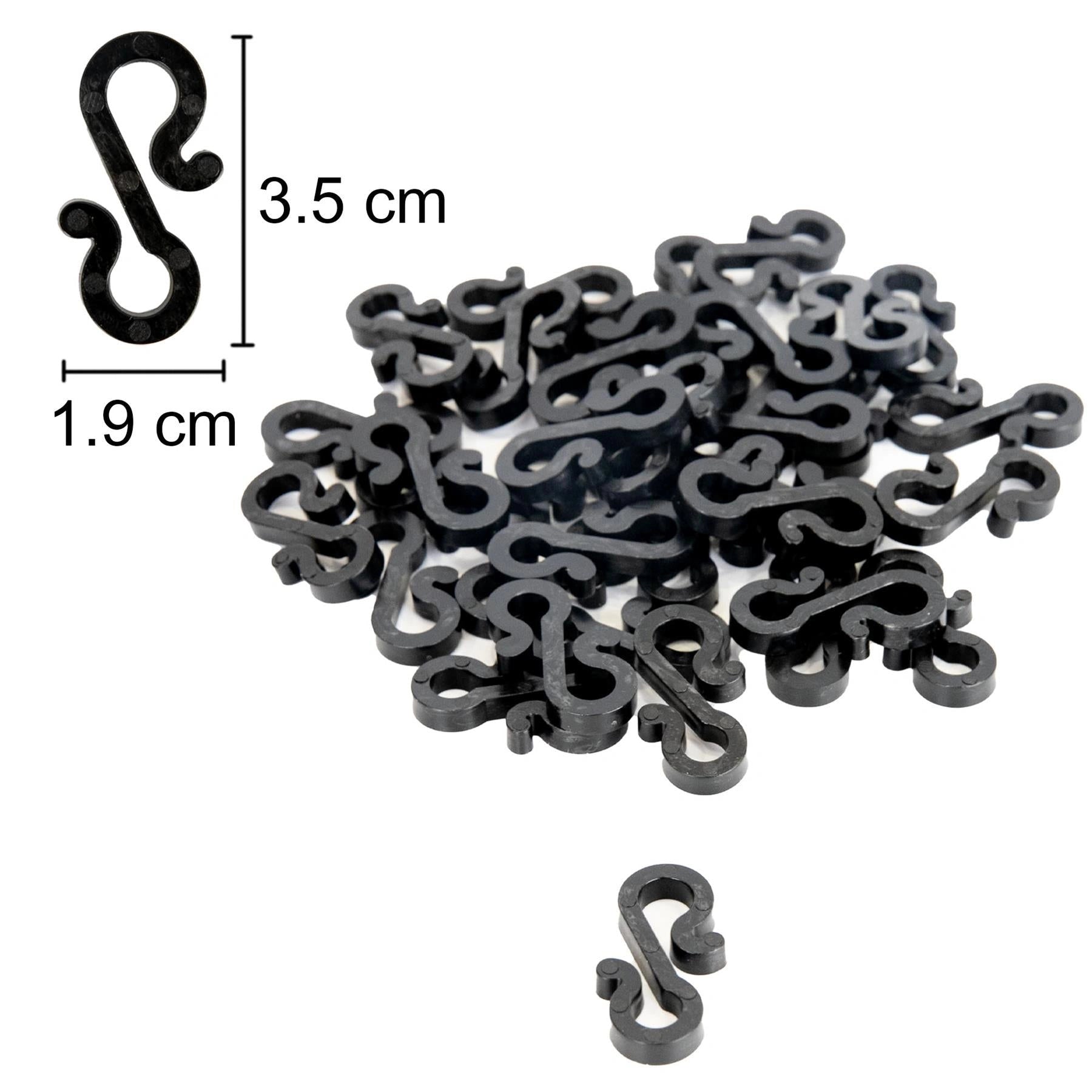 Mini Gutter Hook S Shape Christmas Fairy Light Hanger Black Plastic Clips 108pcs